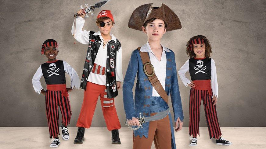 Kids dressed in different Pirate costumes