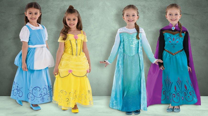 Girls in Disney Transforming Princess costumes