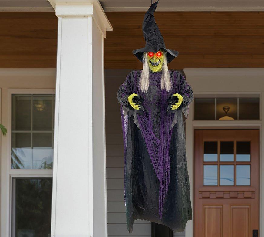 Witchy Halloween Decorations Hanging Witch Prop