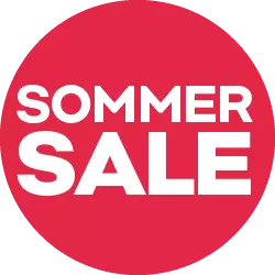 Pepco Sommer Sale Werbegrafik mit weißer Schrift auf rotem Kreis.
