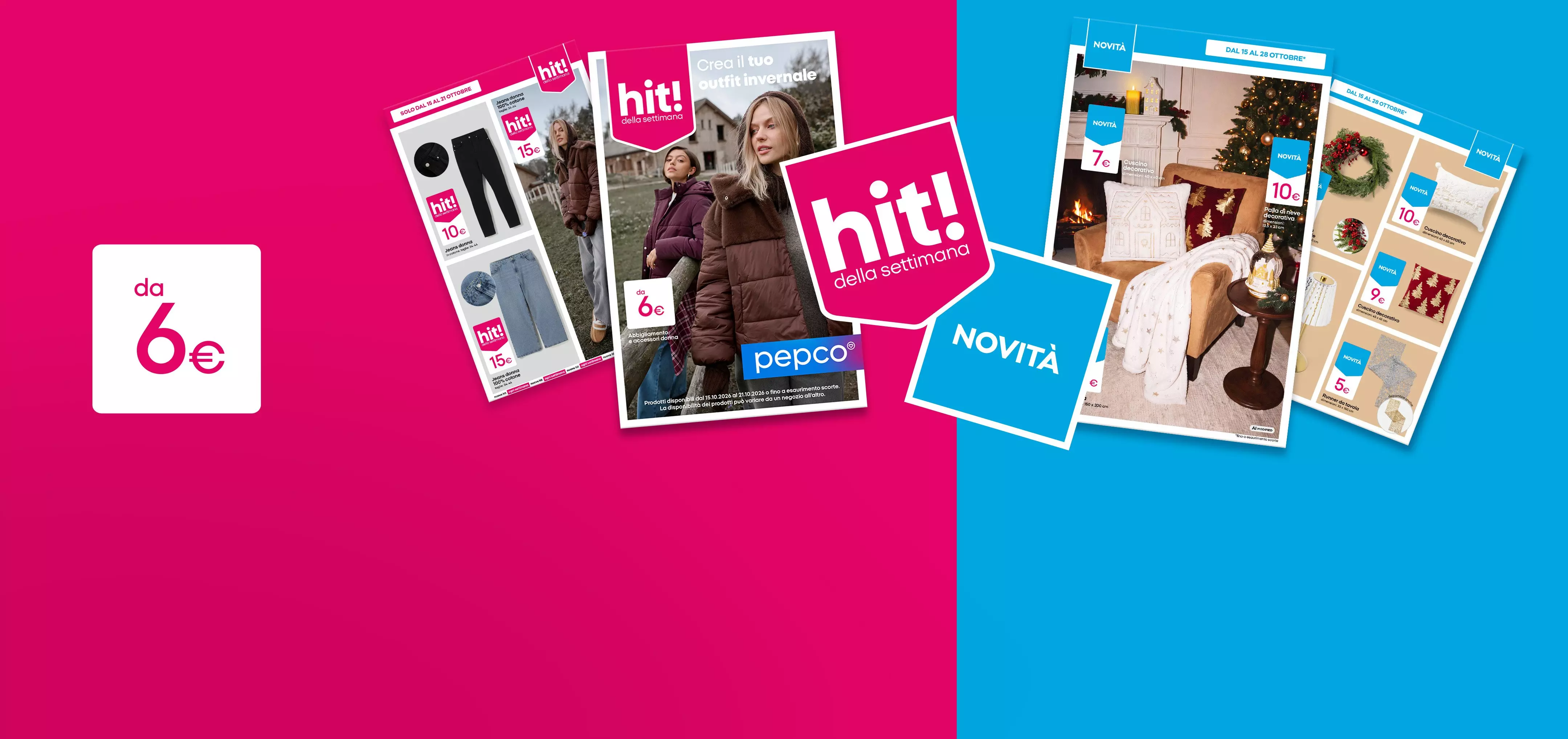 Volantini offerte Pepco hit! della settimana con abbigliamento e decorazioni natalizie, da 6€.