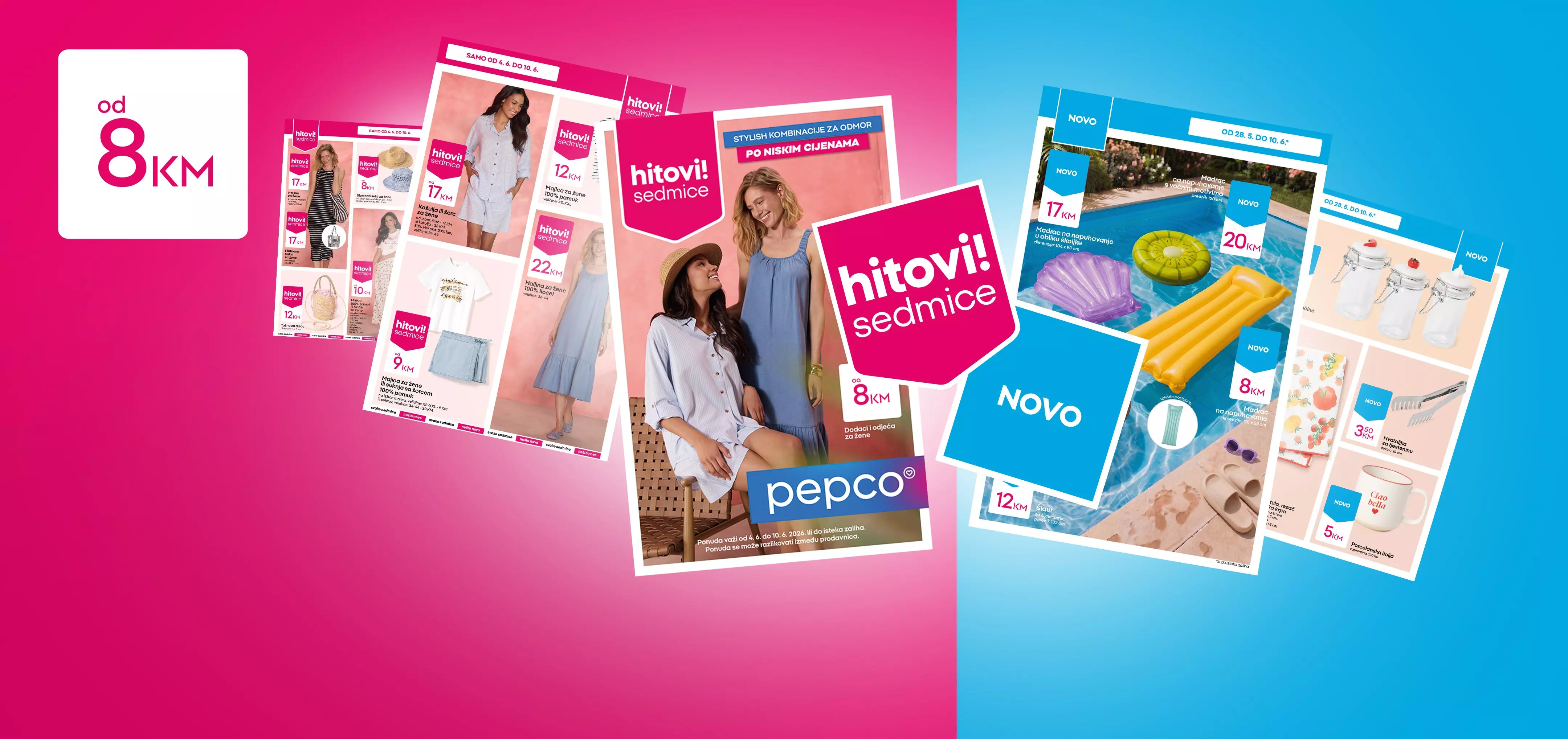 Pepco katalozi s ljetnom modom i proizvodima za plažu, cijene od 8KM.