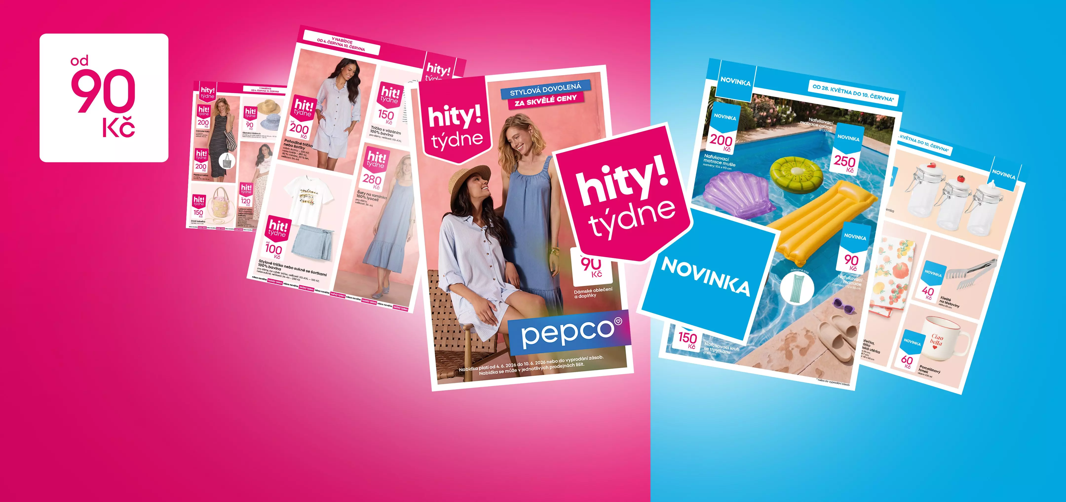 Kolekce Pepco letáků s módními a sezonními produkty, ceny od 90 Kč.