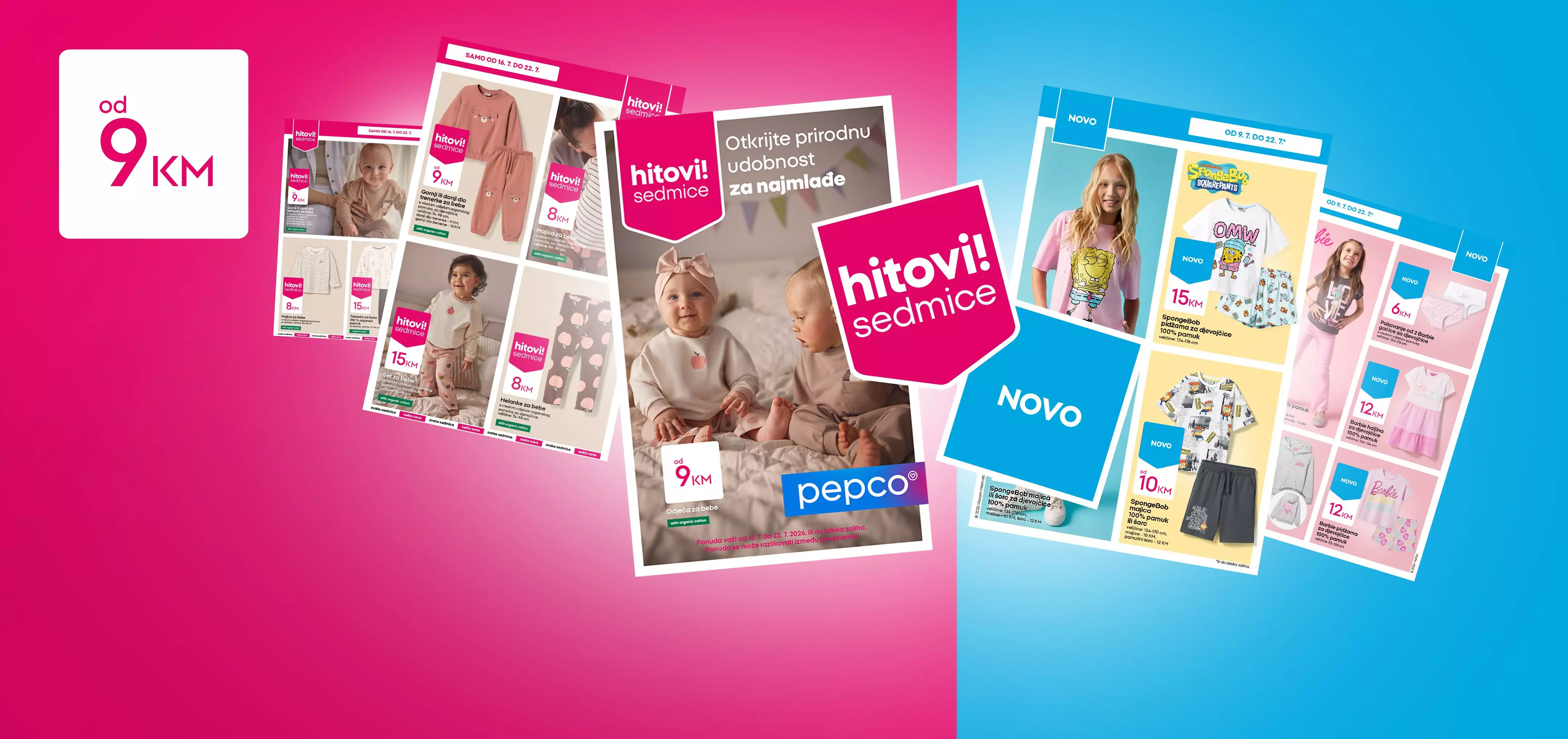Pepco katalozi dječje odjeće i proizvoda sa cijenama od 9 KM, prikazuju hitove sedmice i nove kolekcije.