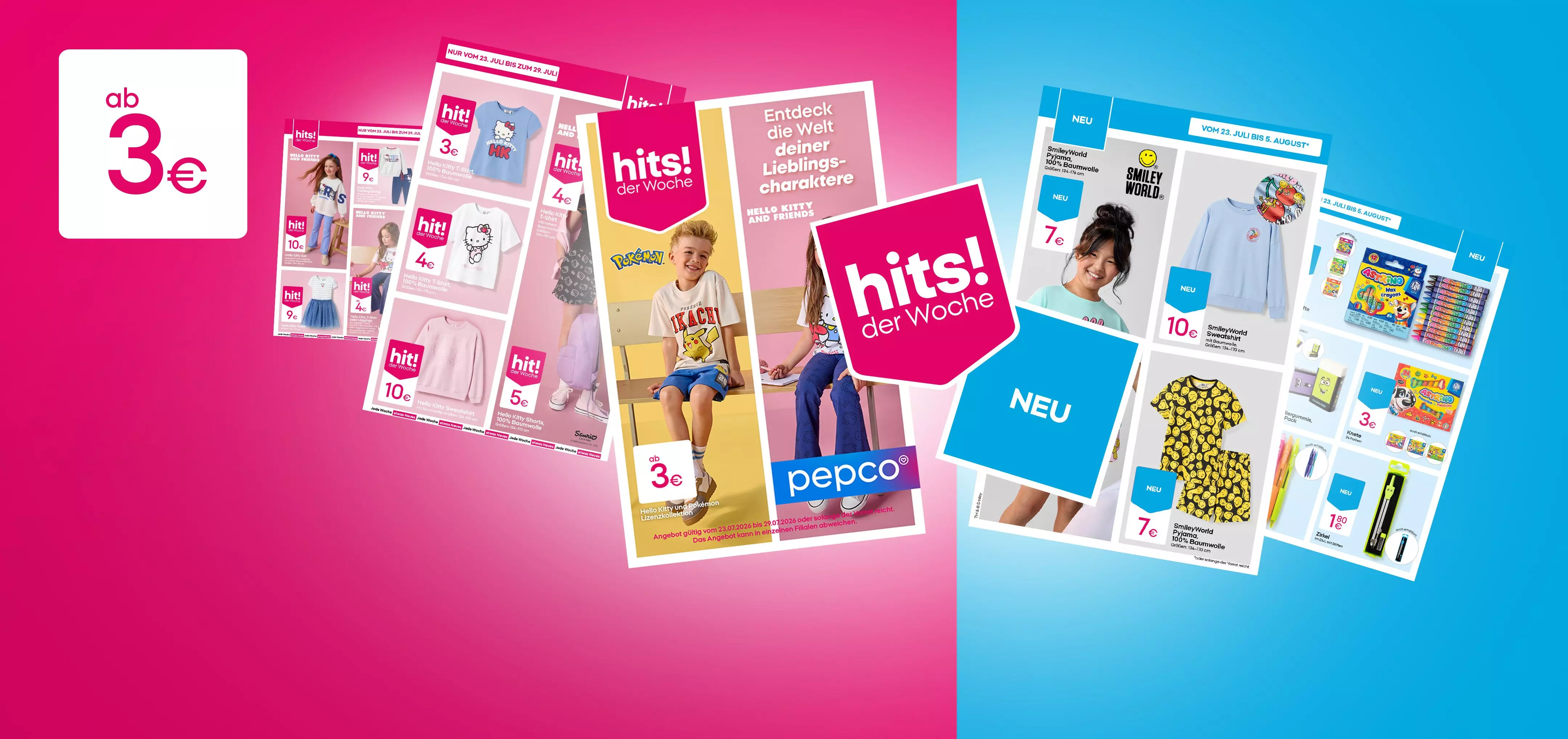 Pepco Werbeprospekte mit Kinderkleidung und Lizenzprodukten ab 3 Euro, Angebote der Woche präsentiert.