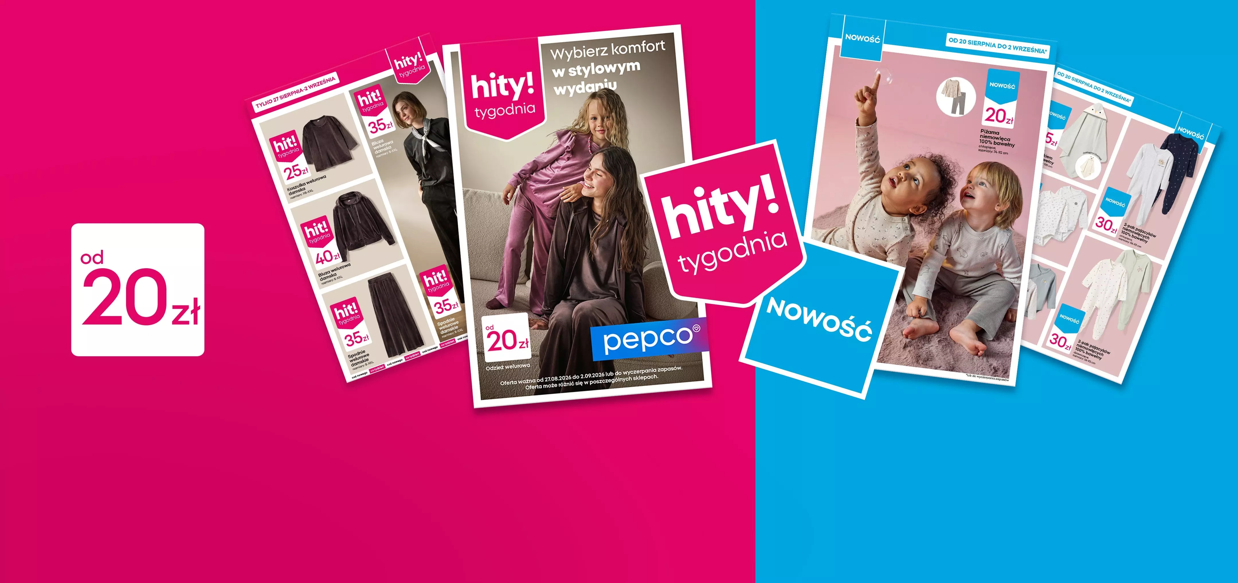 Katalogi promocyjne Pepco z ofertą odzieży damskiej i dziecięcej od 20 zł.