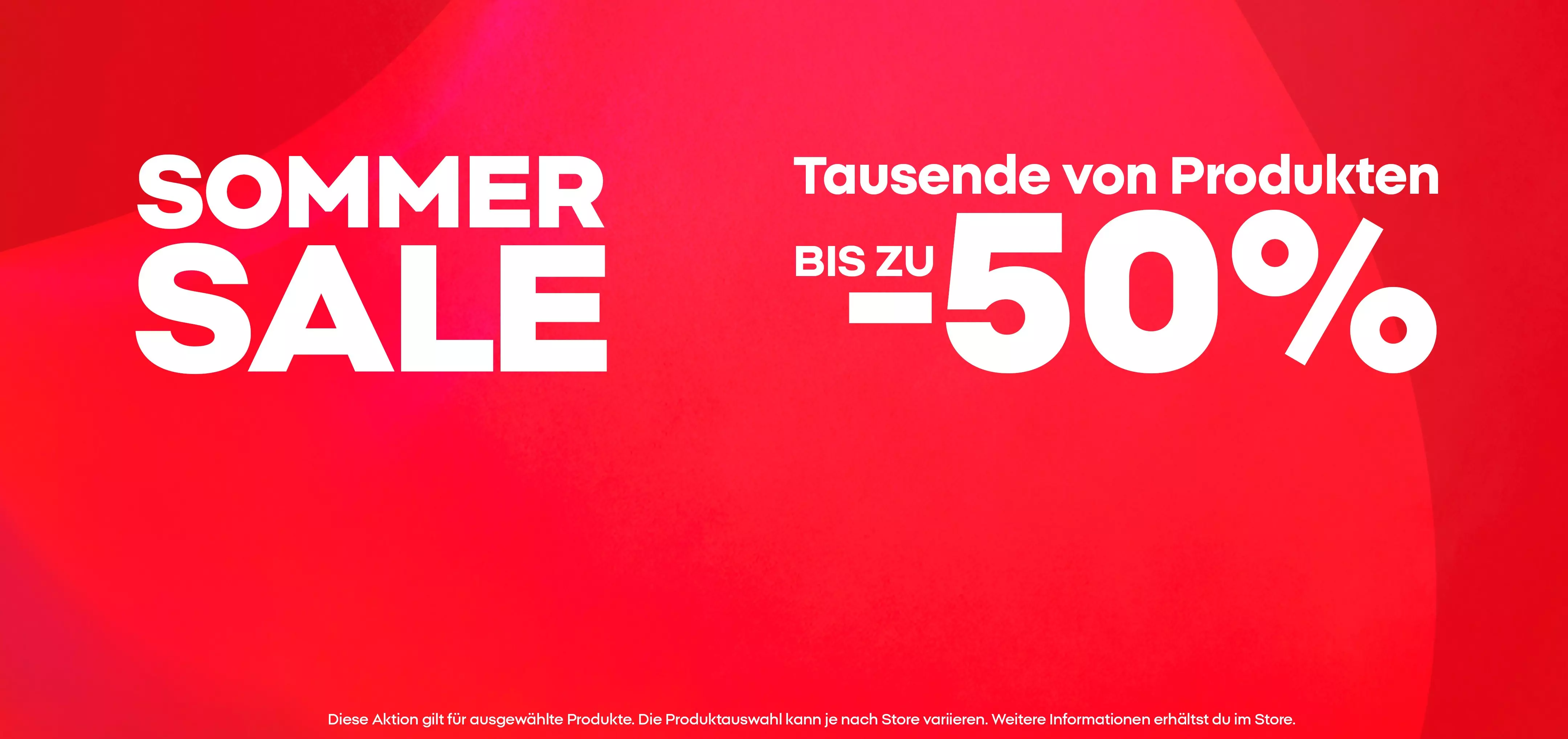 Pepco Sommer Sale Banner mit bis zu minus 50 Prozent Rabatt auf tausende Produkte.