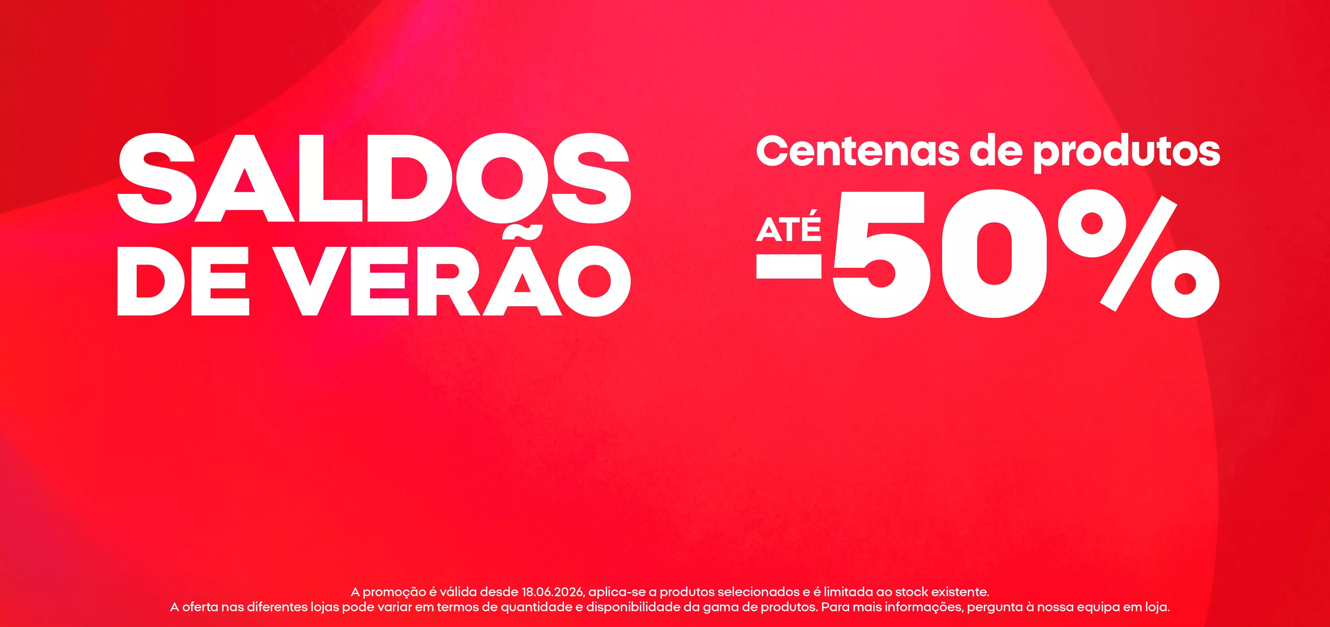 Banner promocional Pepco com SALDOS DE VERÃO e descontos até 50% em centenas de produtos.