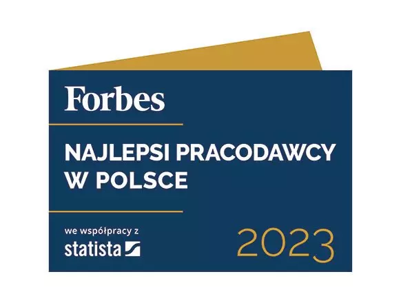 Forbes award badge recognizing Pepco as one of the best employers in Poland 2023, in partnership with Statista.