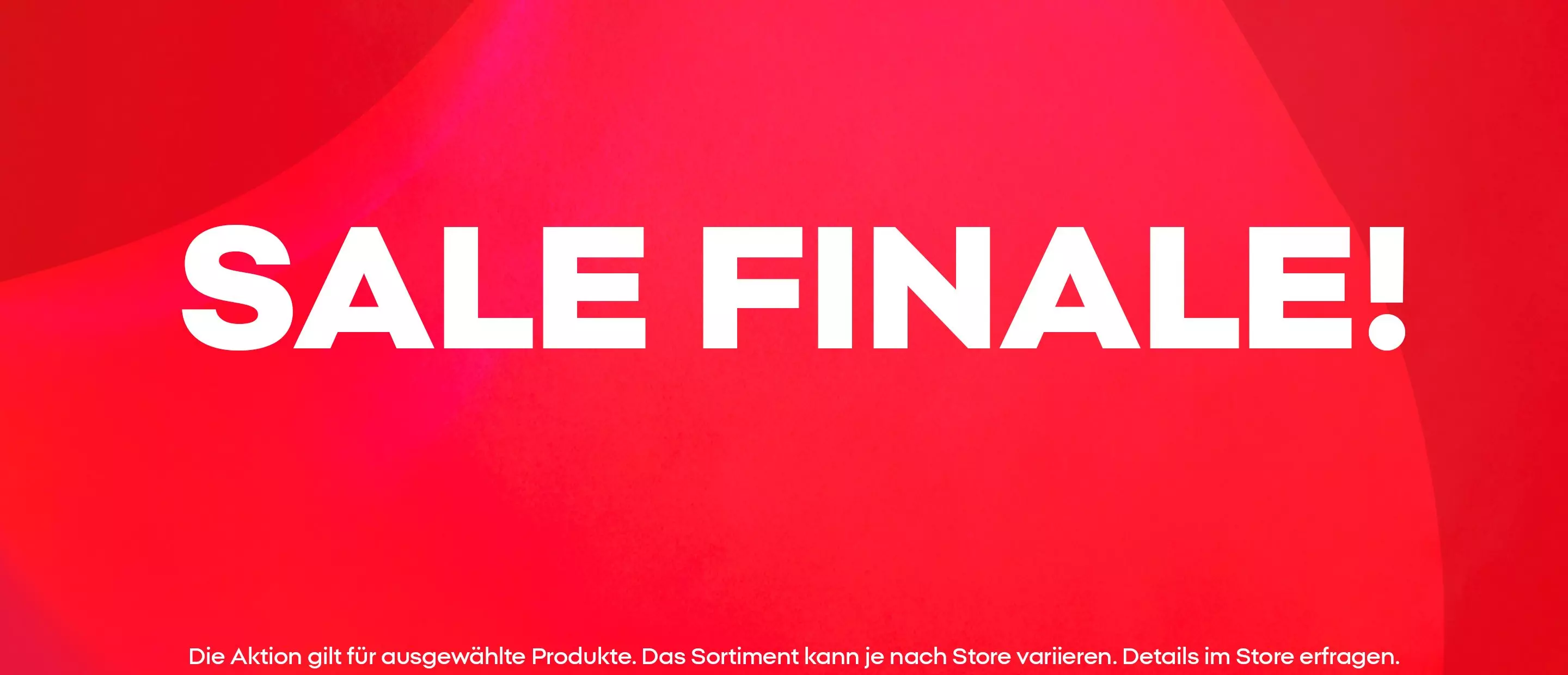 Pepco SALE FINALE! Banner auf rotem Hintergrund mit Hinweis auf ausgewählte Produkte.