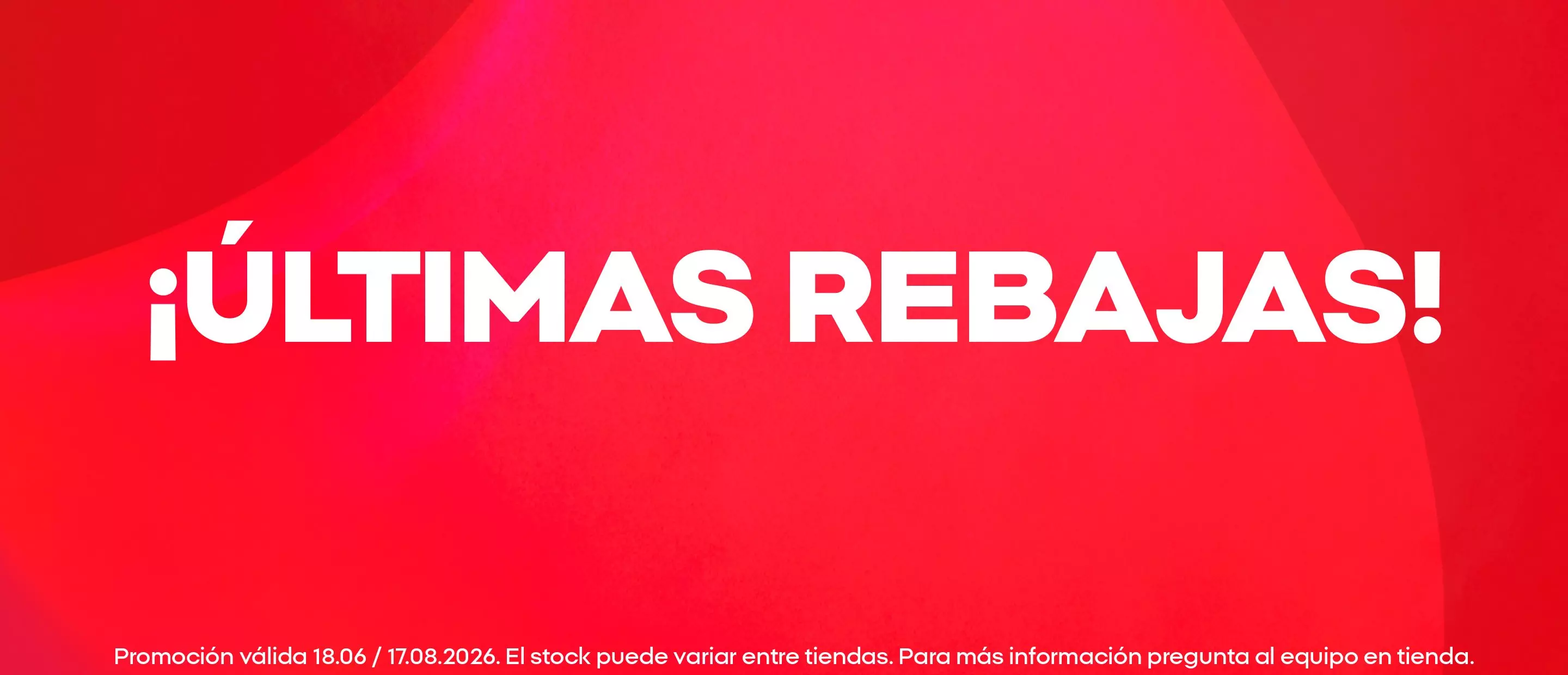 Banner promocional de Pepco con texto ¡ÚLTIMAS REBAJAS! sobre fondo rojo.