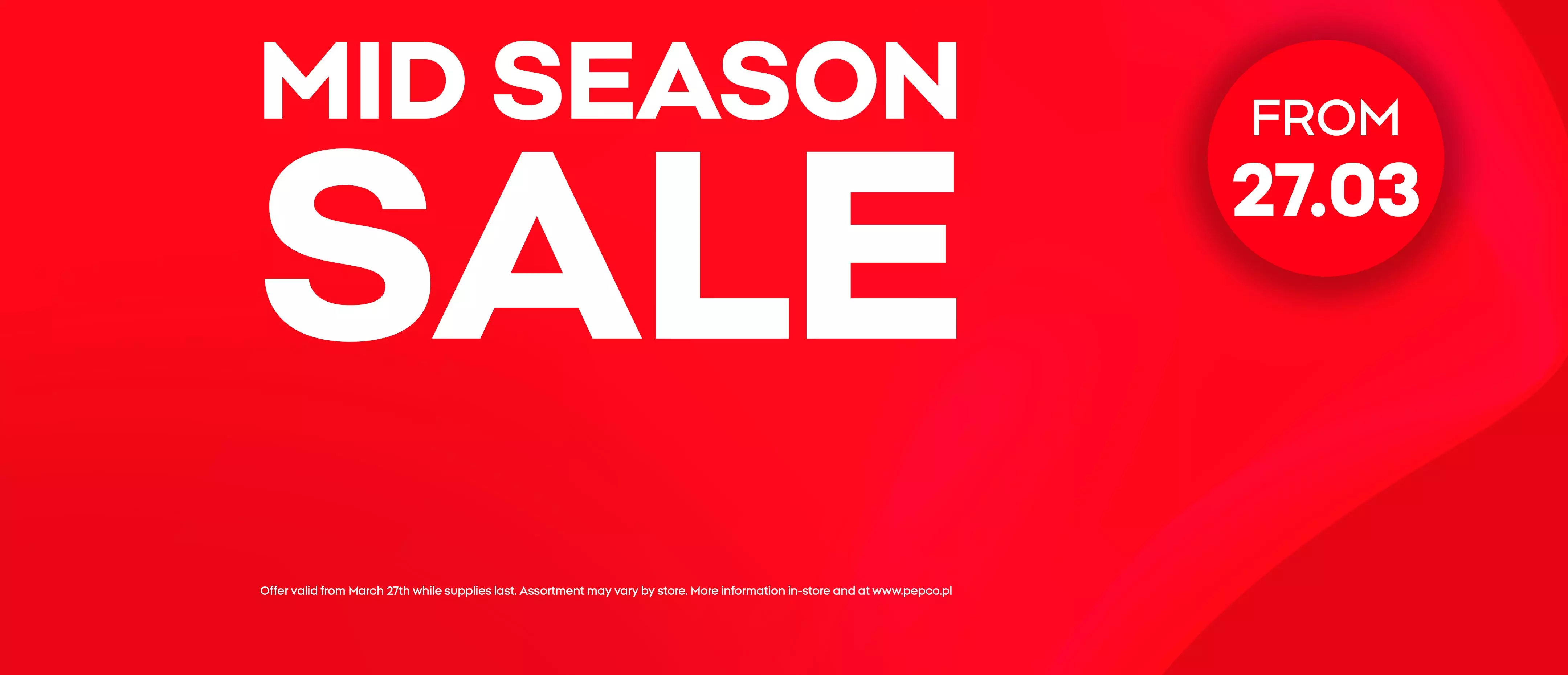 Mid Season Sale promotional banner starting from 27.03.