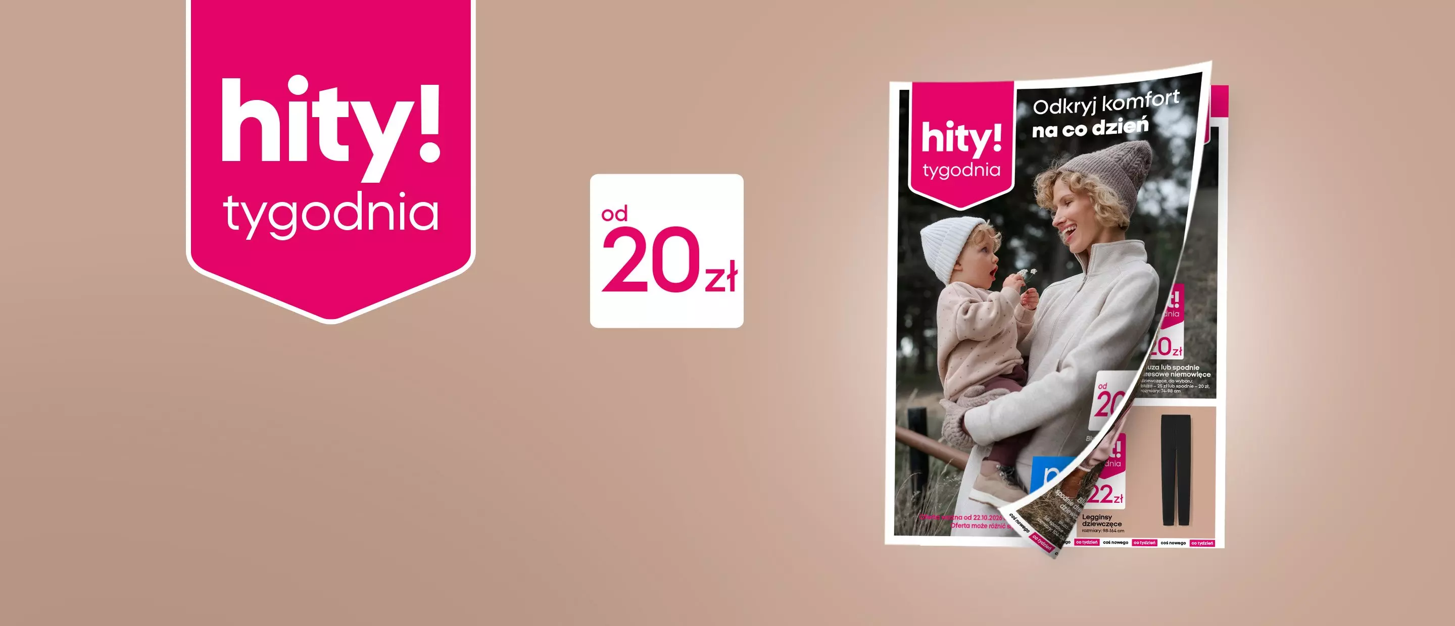 Pepco hity tygodnia od 20 zł - gazetka promocyjna z mamą i dzieckiem w zimowych ubraniach.