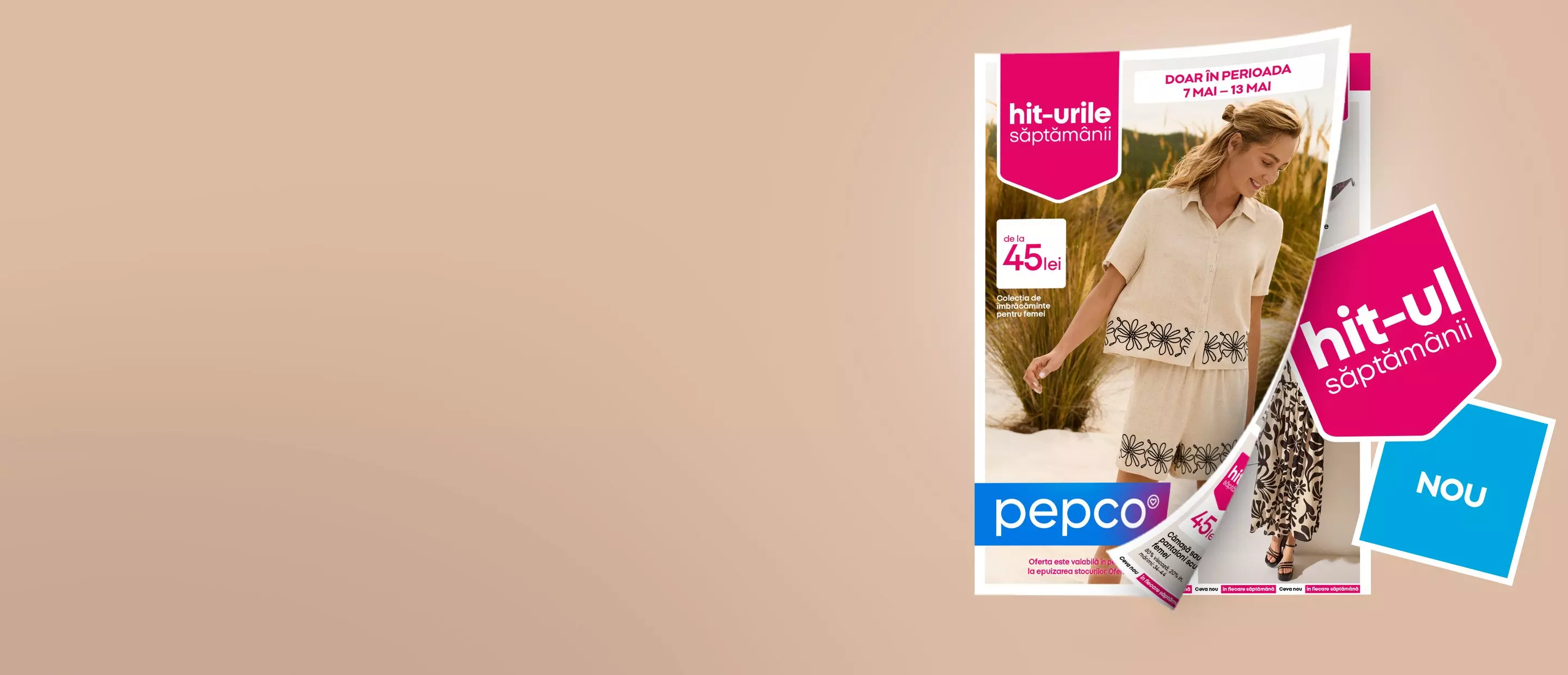 Catalog de modă Pepco cu oferte de îmbrăcăminte pentru femei, perioadă promoțională 7-13 mai.