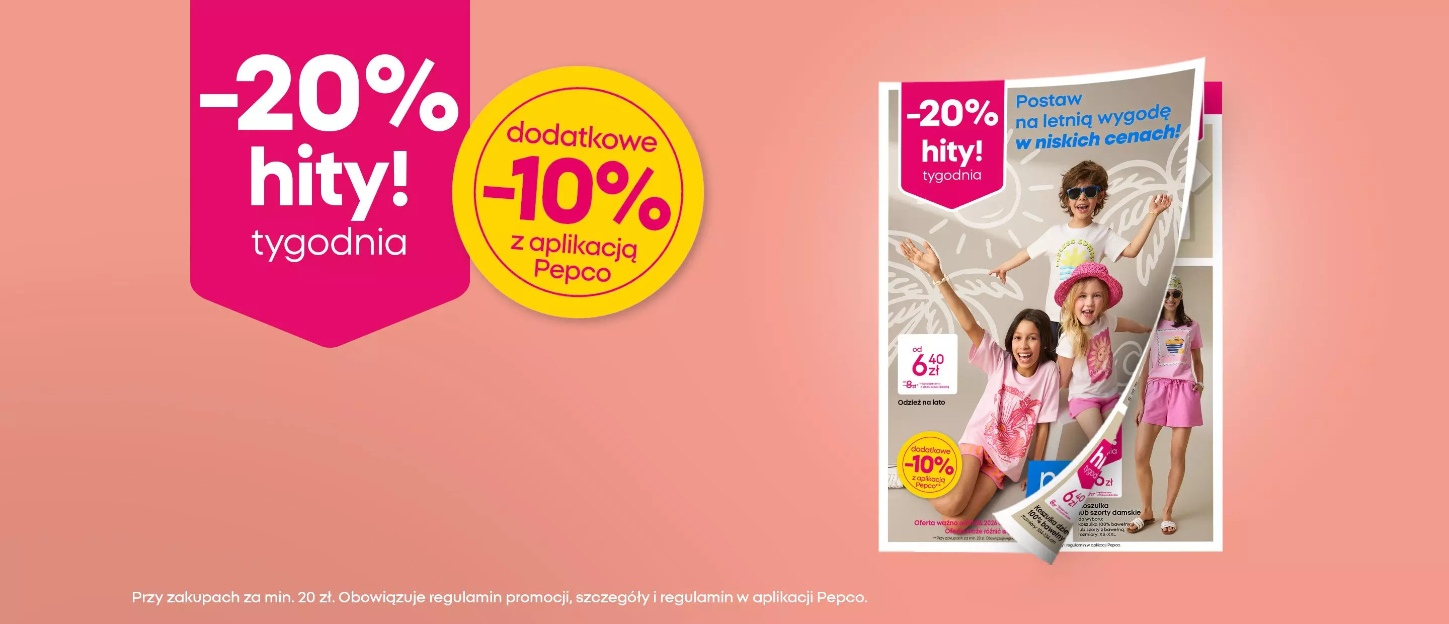 Promocja Pepco: -20% hity tygodnia i dodatkowe -10% z aplikacją na odzież dziecięcą.