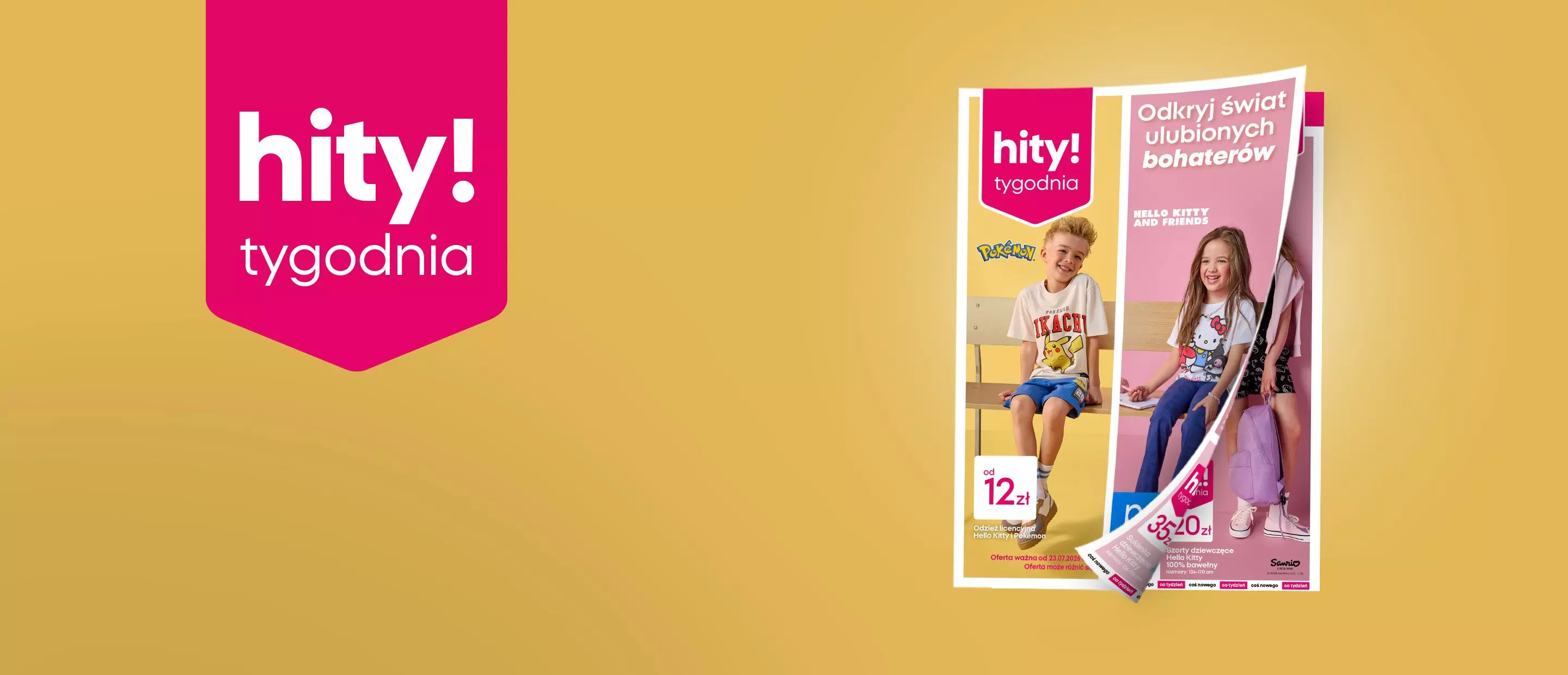 Pepco tygodniowe hity z ubraniami dziecięcymi Pokémon i Hello Kitty od 12 zł.