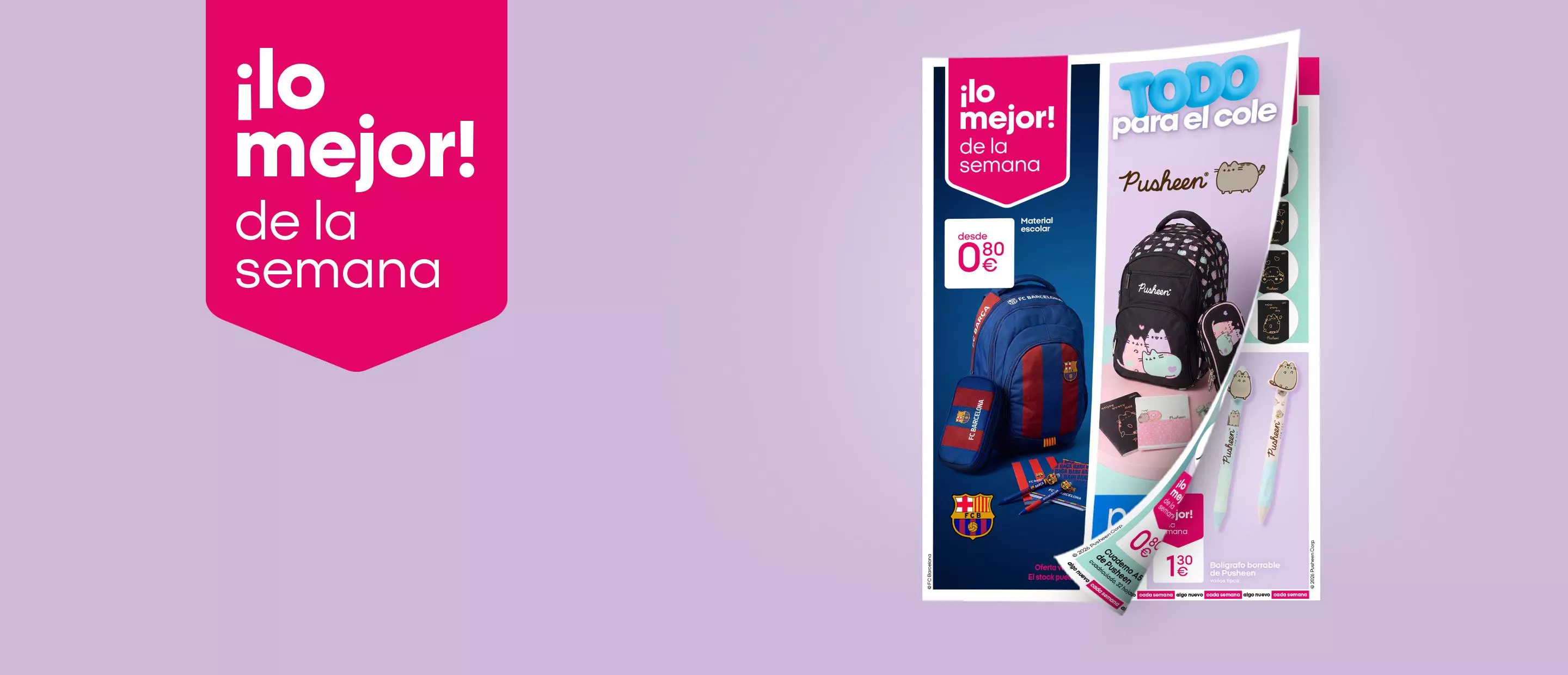 Catálogo Pepco mostrando mochilas y material escolar con promoción desde 0,80 euros.