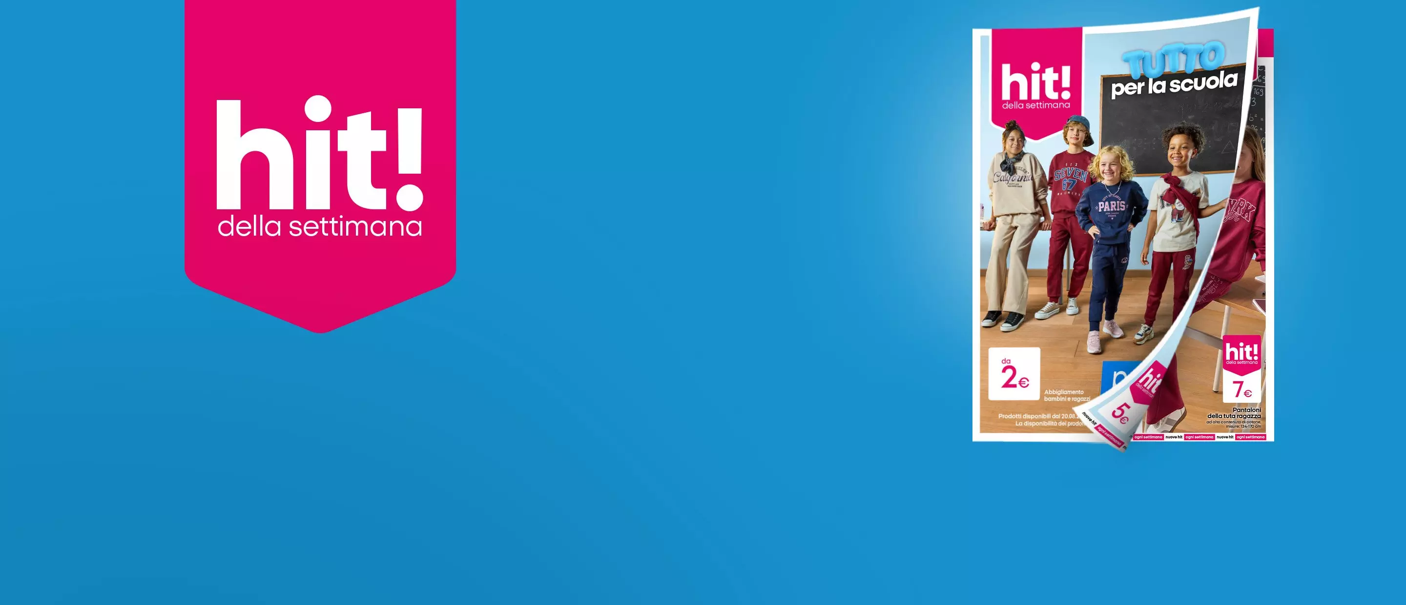 Catalogo Pepco con bambini che indossano abbigliamento scolastico e prodotti in offerta per il ritorno a scuola.
