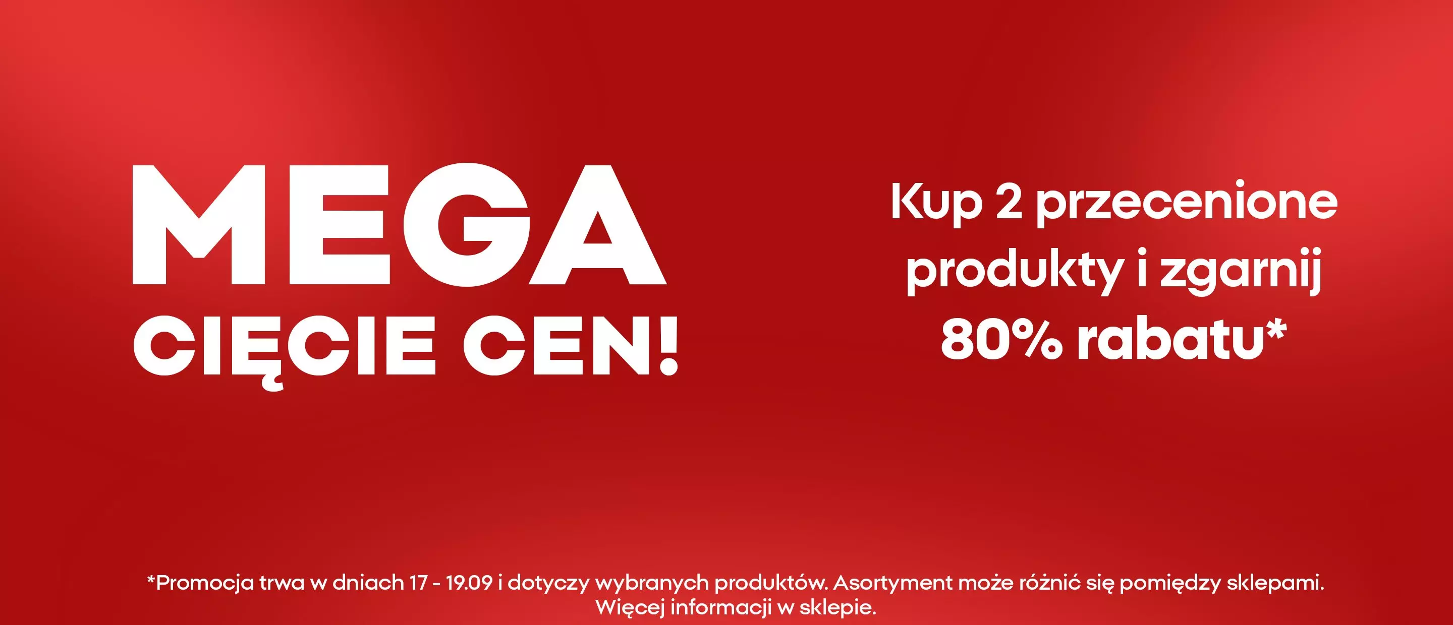 Pepco promocja MEGA CIĘCIE CEN - kup 2 przecenione produkty i zgarnij 80% rabatu.