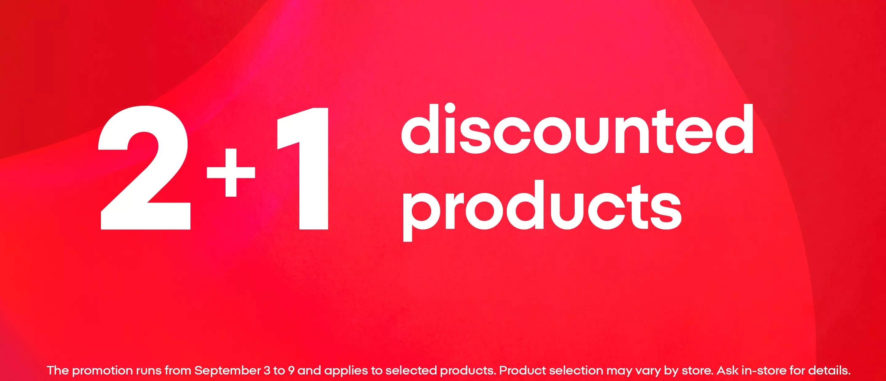 Pepco 2+1 discounted products promotional banner with offer details.