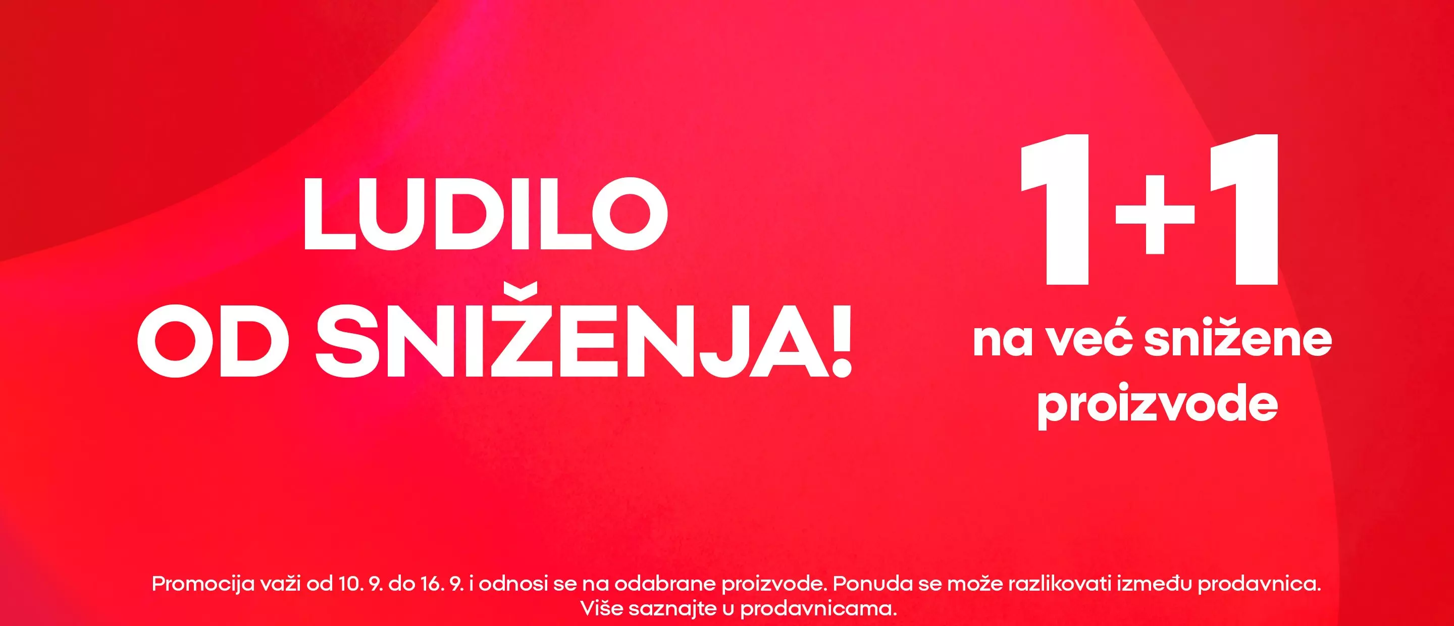 Pepco promotional banner advertising LUDILO OD SNIŽENJA 1+1 sale on selected products.