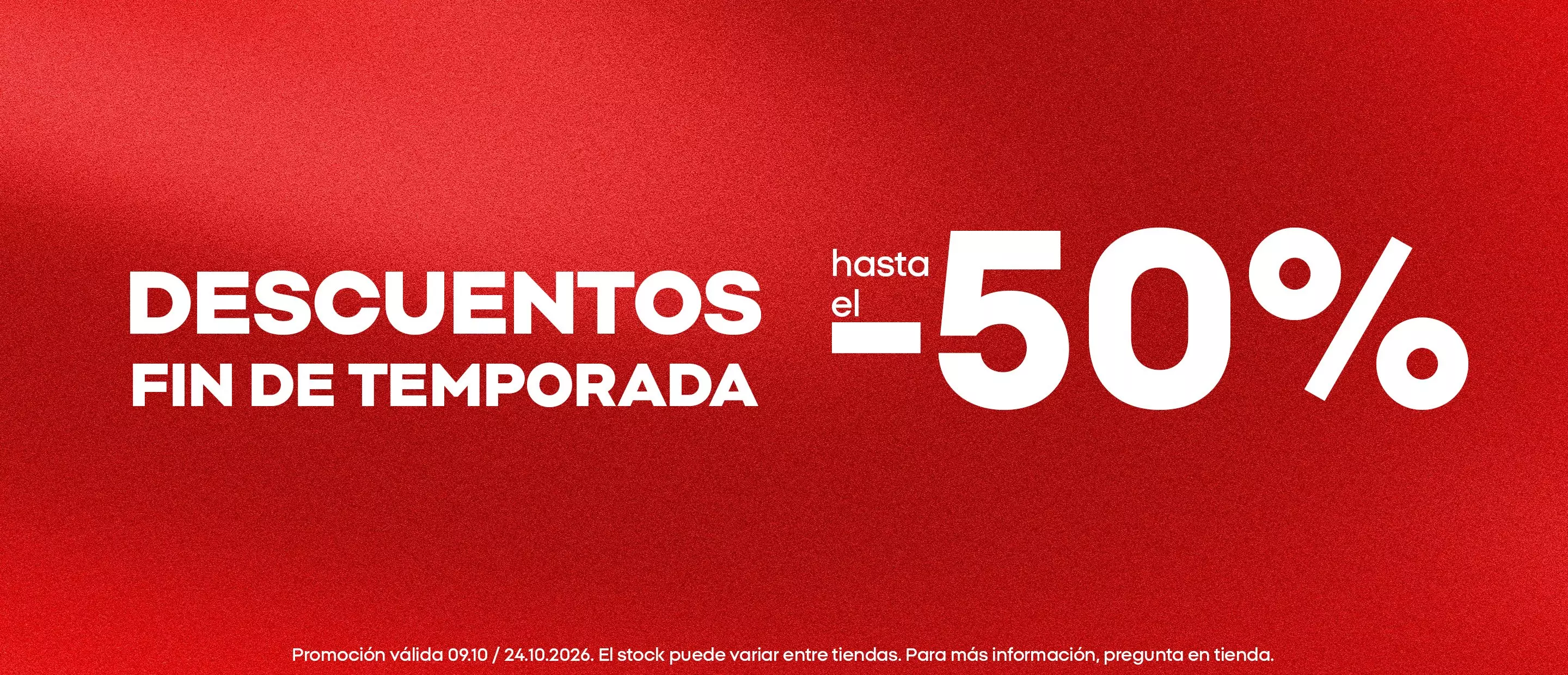 Banner de Pepco con texto Descuentos fin de temporada hasta el -50%.