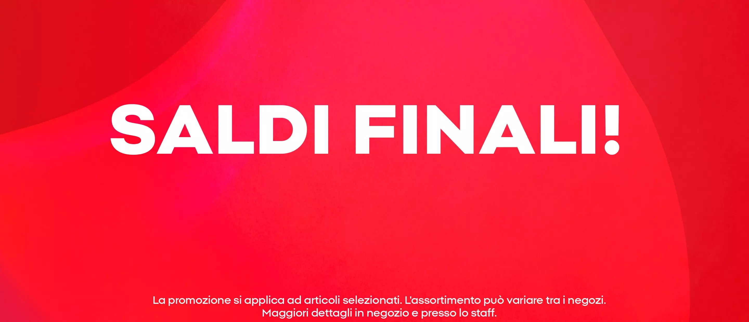 Banner promozionale Pepco con testo SALDI FINALI! su sfondo rosso.