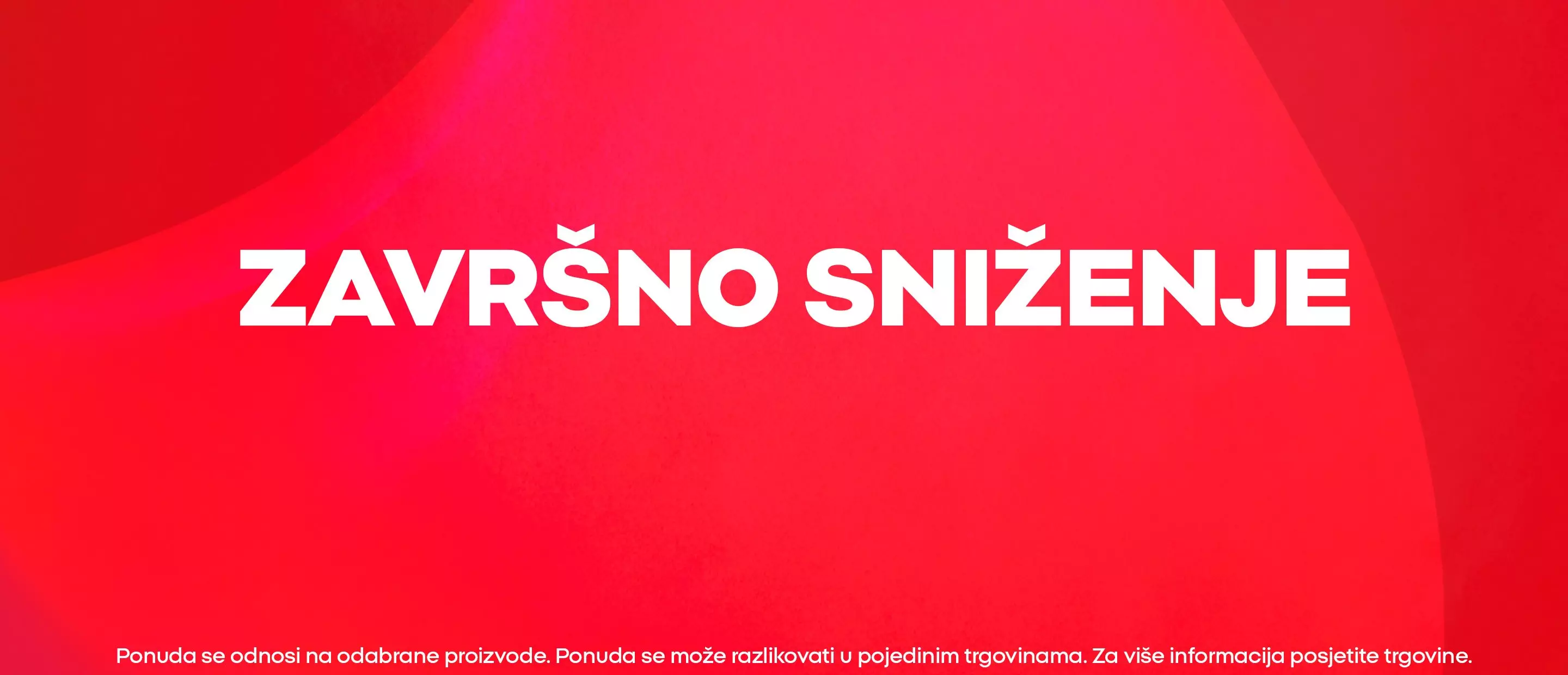 Pepco promotivni banner s tekstom ZAVRŠNO SNIŽENJE na crvenoj pozadini.