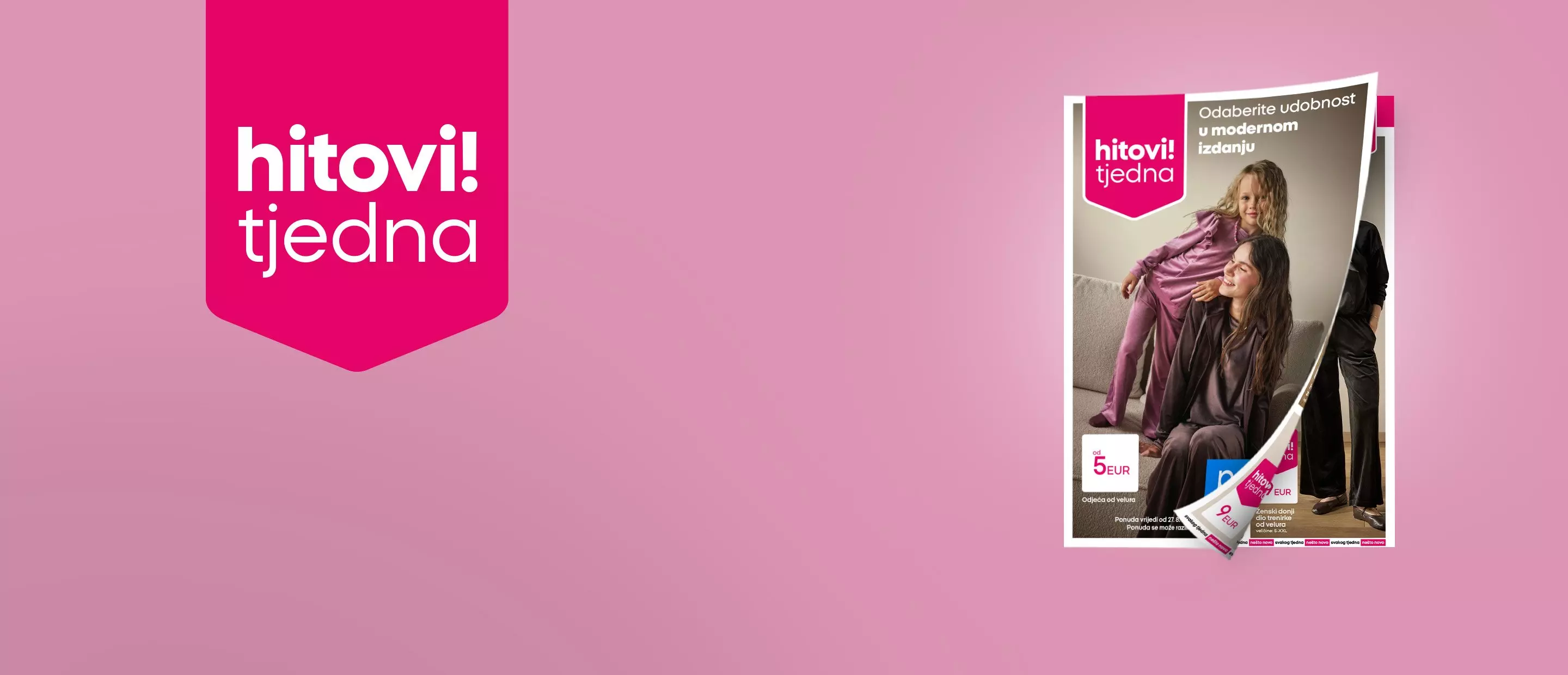 Pepco hitovi tjedna - promotivni katalog s ženama u ljubičastim pidžamama i cjenovnim ponudama.