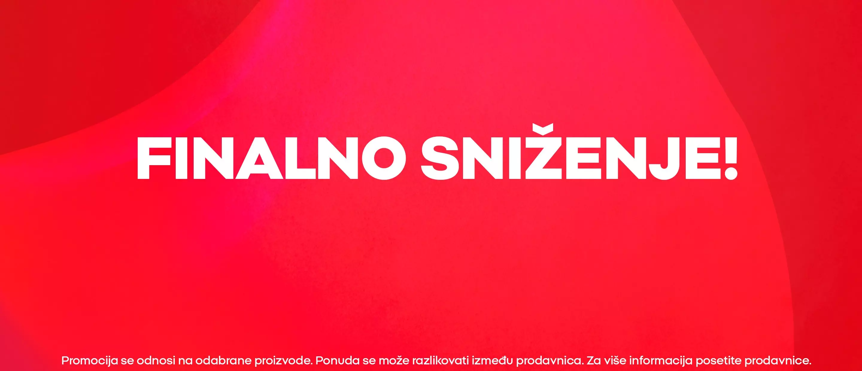 Pepco promotivni baner sa tekstom FINALNO SNIŽENJE na crvenoj pozadini.