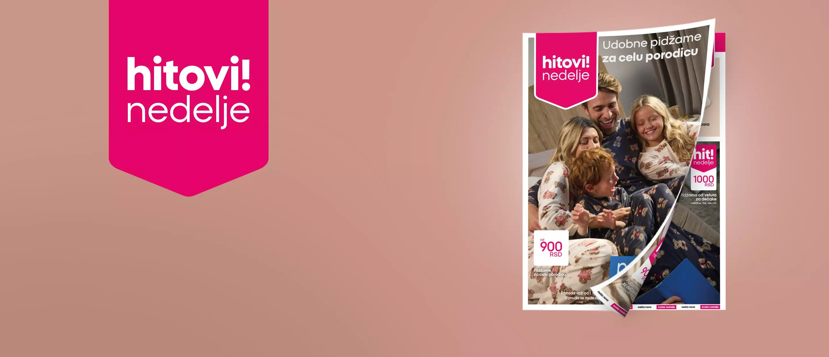 Pepco katalog hitovi nedelje sa porodicom u pidžamama i ponudom proizvoda.