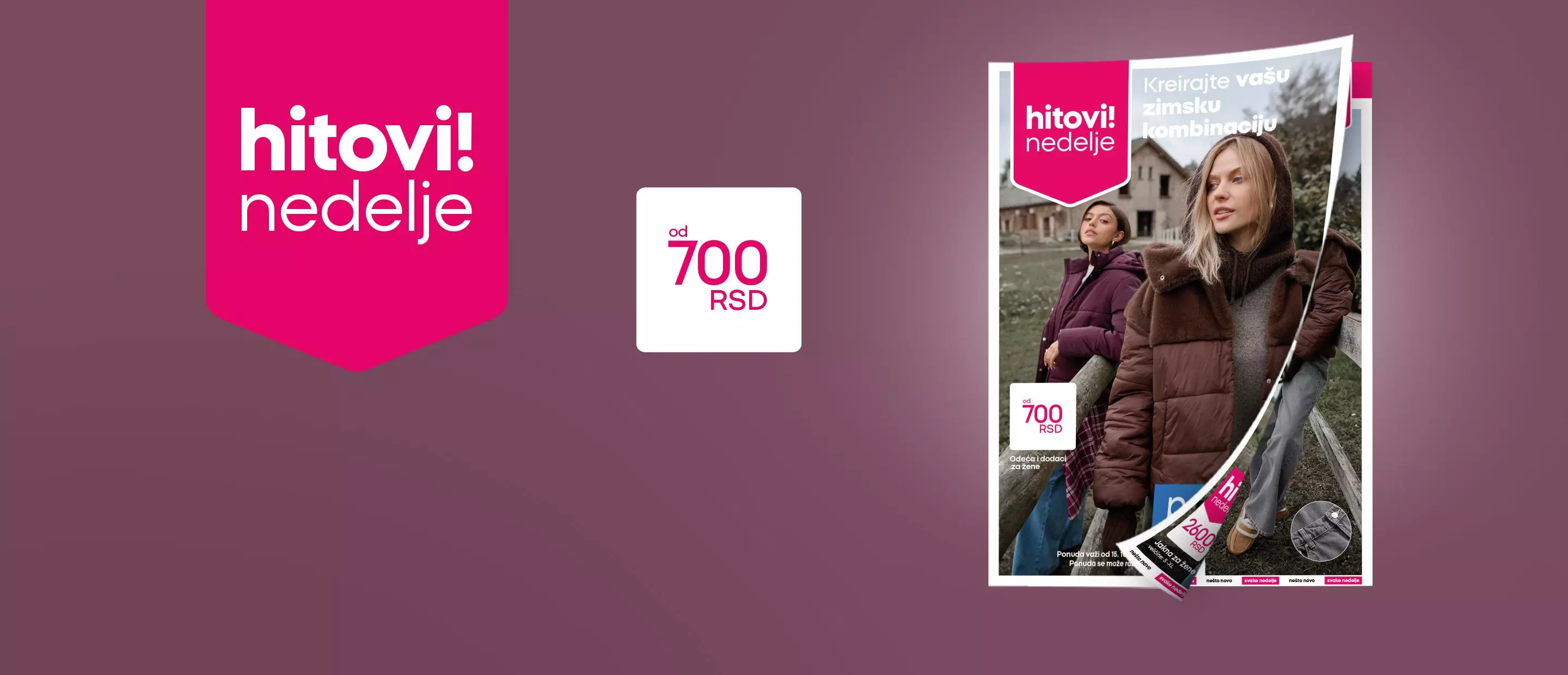 Pepco promocija hitovi nedelje sa dečjim jaknicama od 700 RSD prikazana na katalogu.