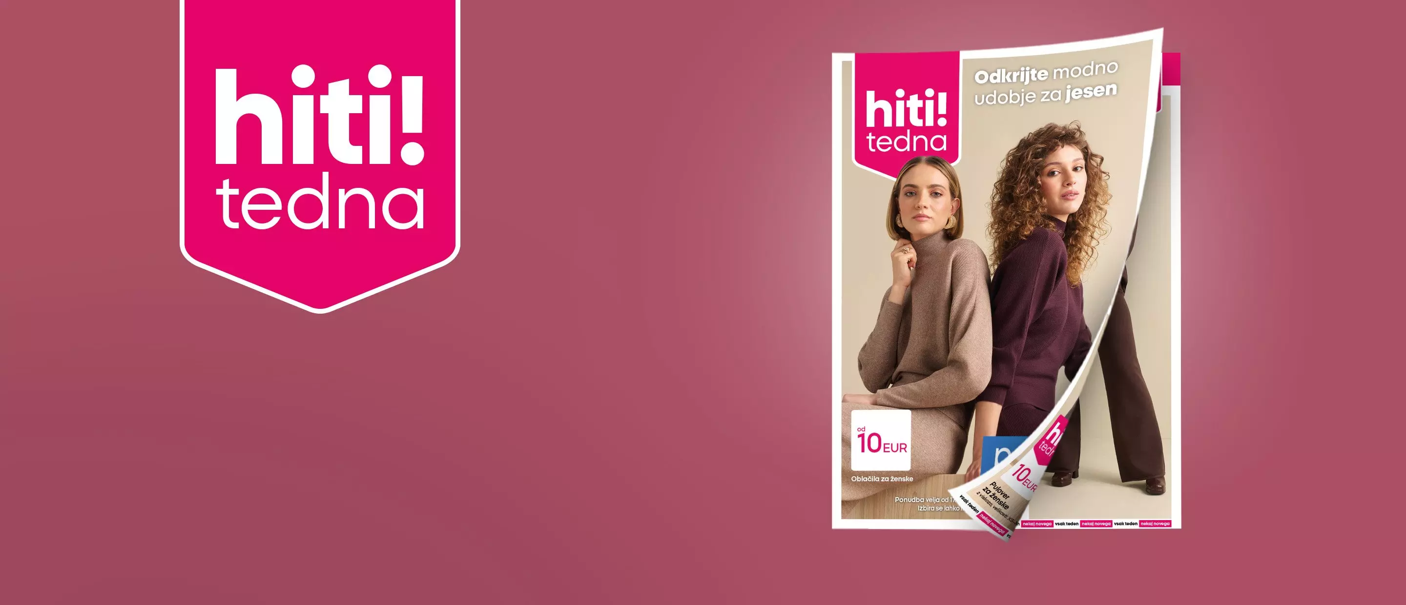 Pepco hiti tedna katalog z dvema ženskama v puloverjih z visokim ovratnikom za 10 EUR.