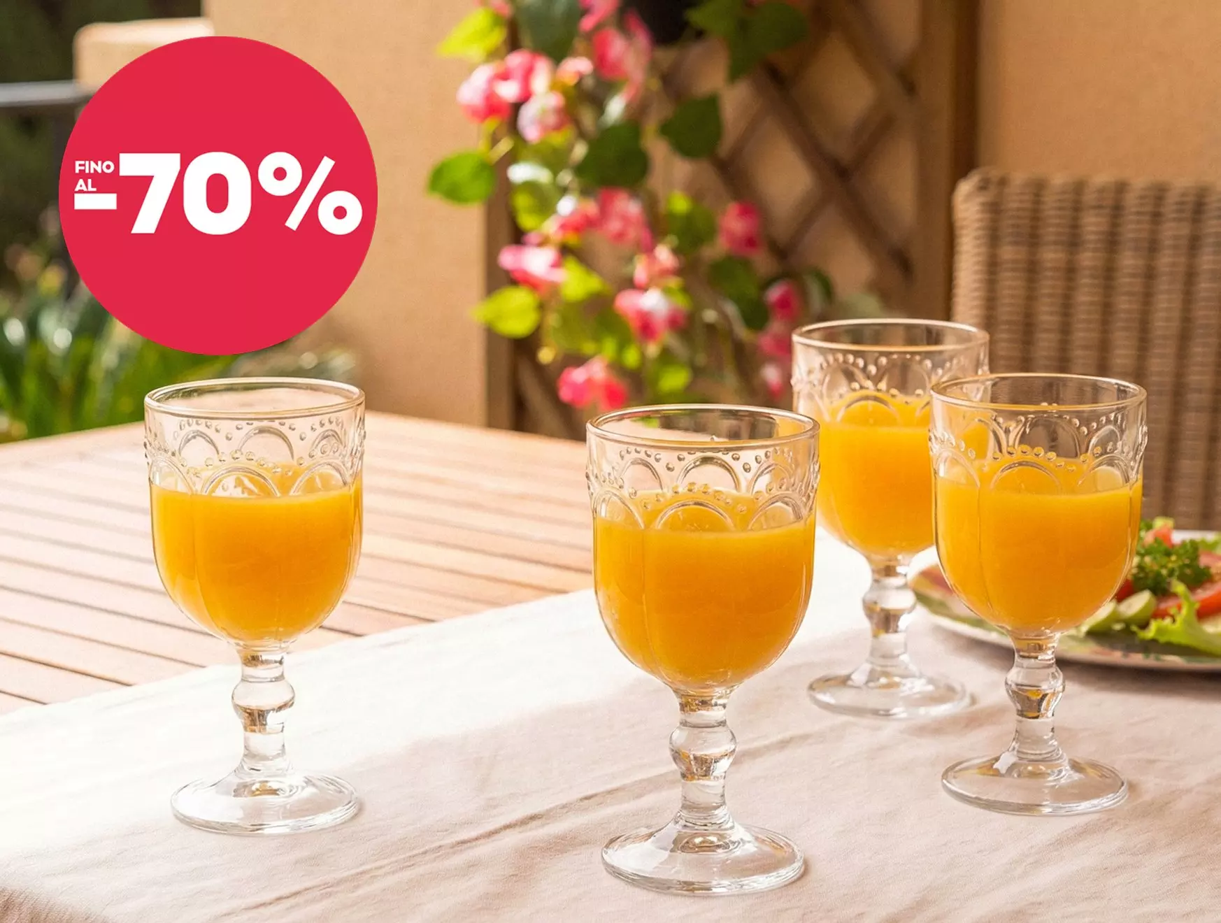 Pepco set di bicchieri decorativi con succo d'arancia, sconti fino al 70%.