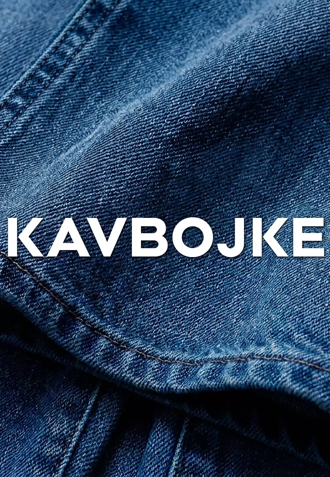 Pepco kavbojke z modrim jeans materialom in belim napisom KAVBOJKE.