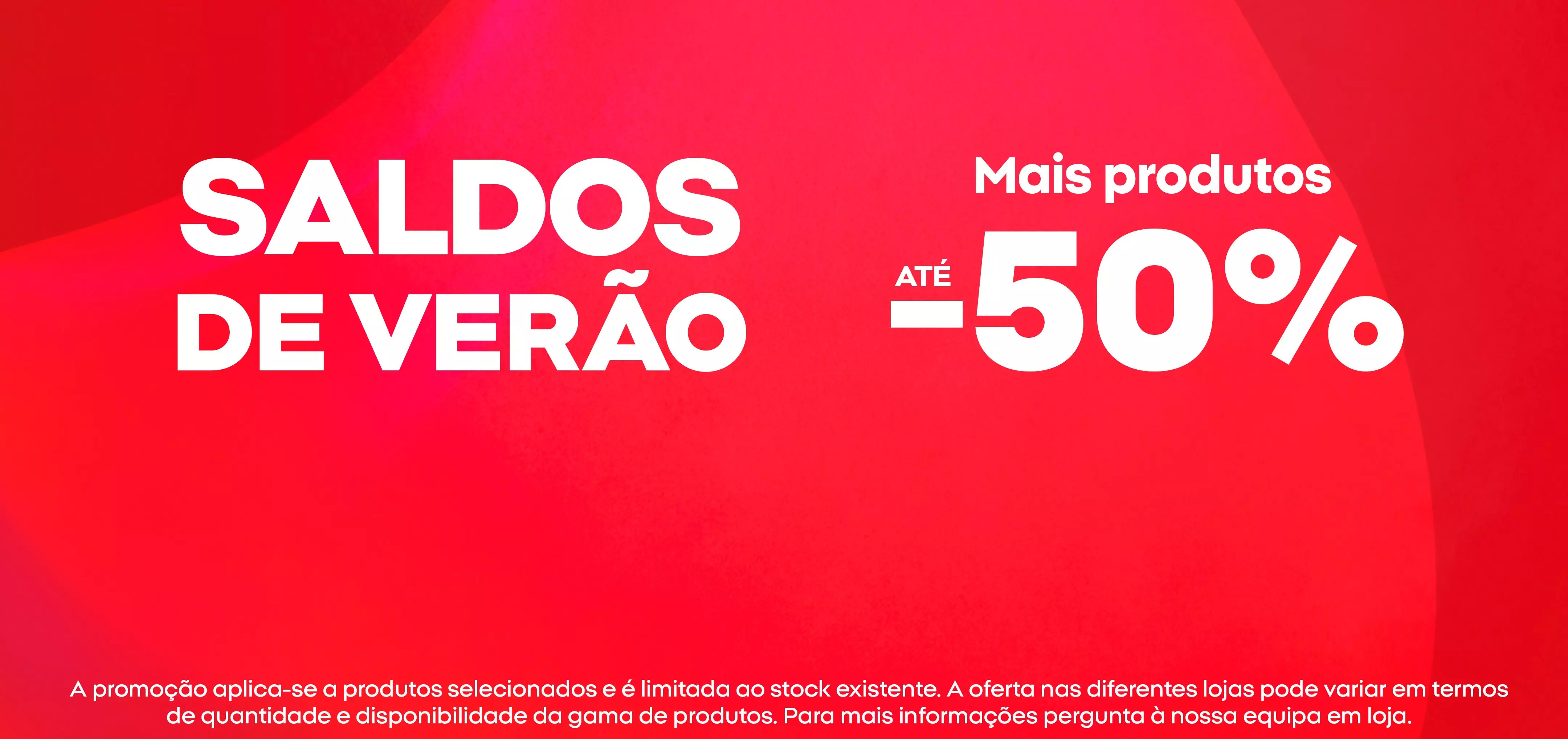 Banner promocional Pepco com texto SALDOS DE VERÃO e desconto até -50%.
