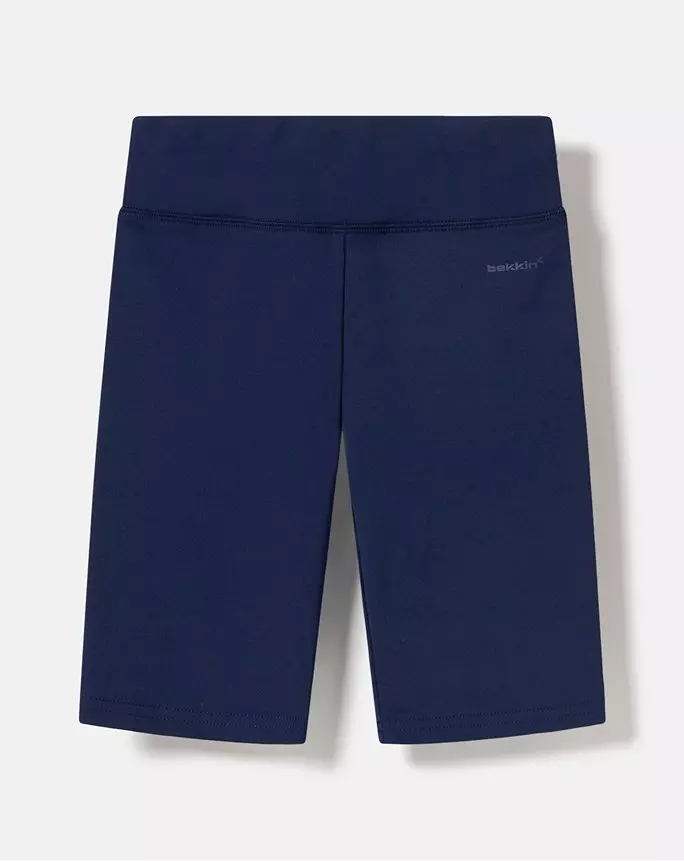 Pantaloni scurți sport Pepco bleumarin cu talie înaltă elastică pentru copii.
