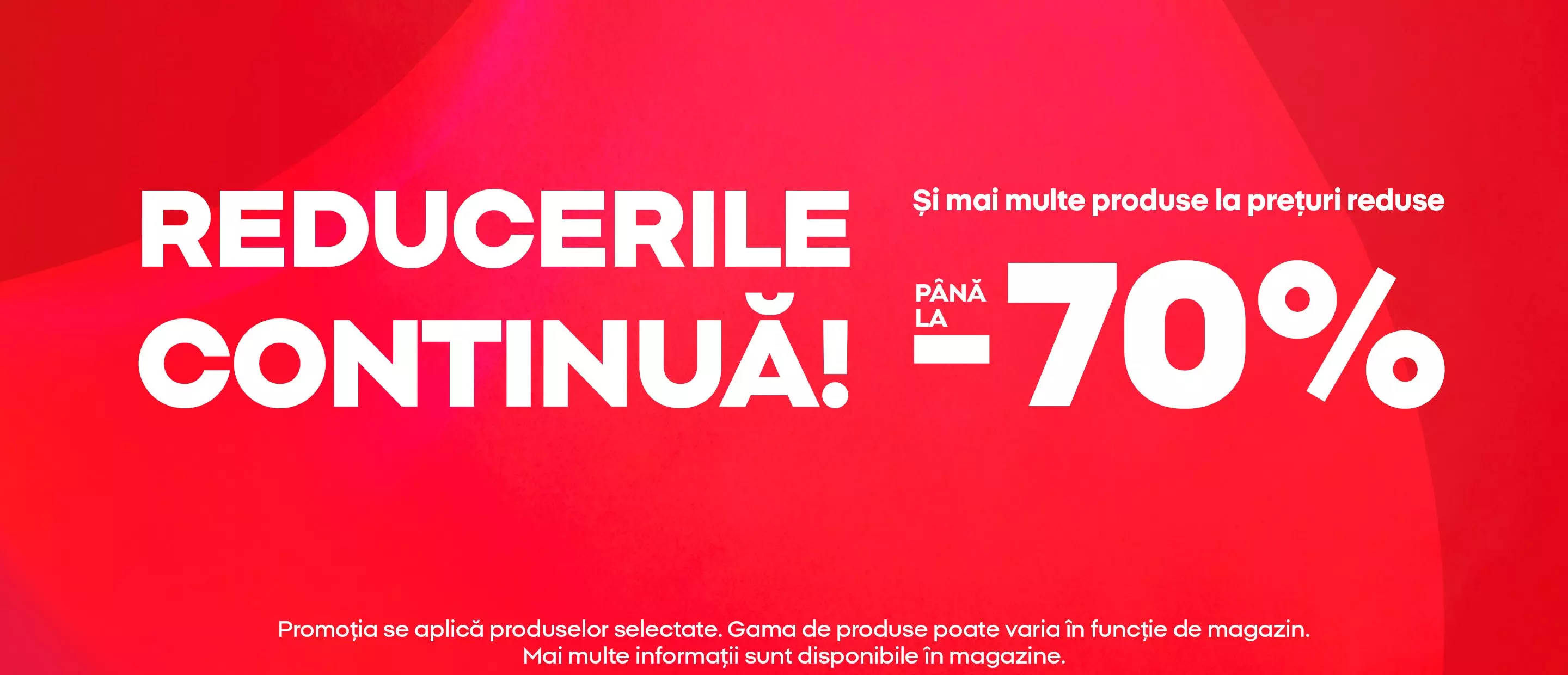 Banner promoțional Pepco cu reduceri continue până la -70%.