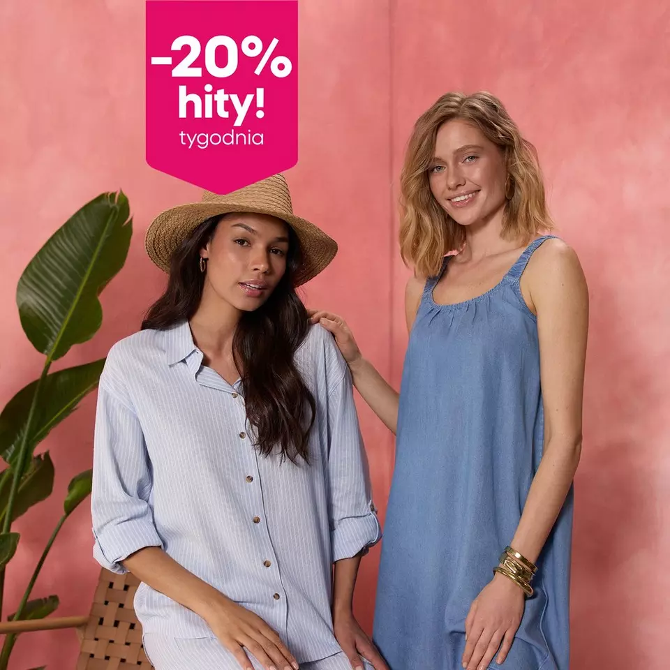 Pepco – dwie kobiety w letniej odzieży z promocją -20% hity tygodnia.