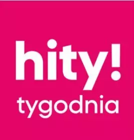 Pepco – logo promocji hity! tygodnia na różowym tle.