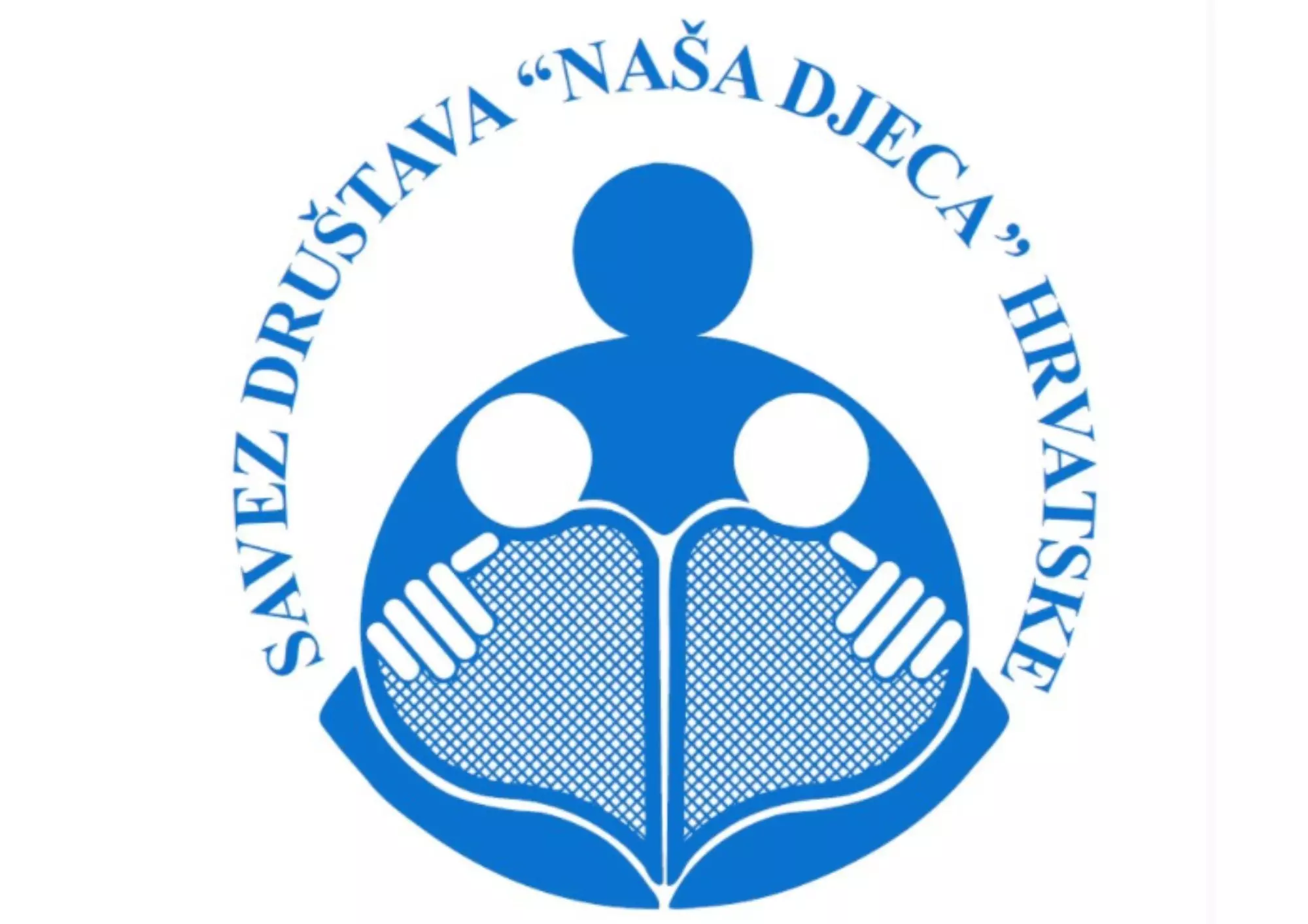 Pepco logo Saveza društava Naša djeca, Hrvatska s plavom figurom koja čita knjigu.