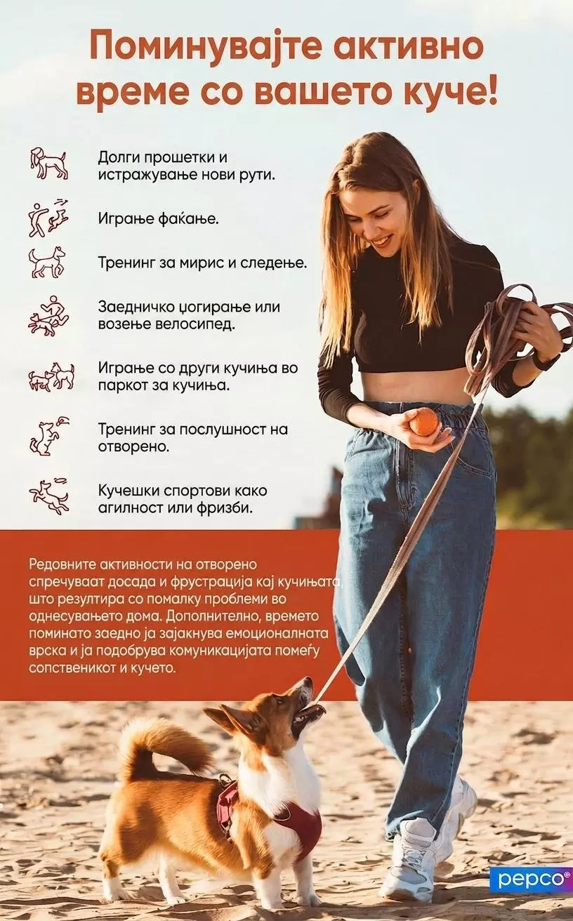 Pepco - жена игра со куче на отворено со листа на активности за време со миленик.