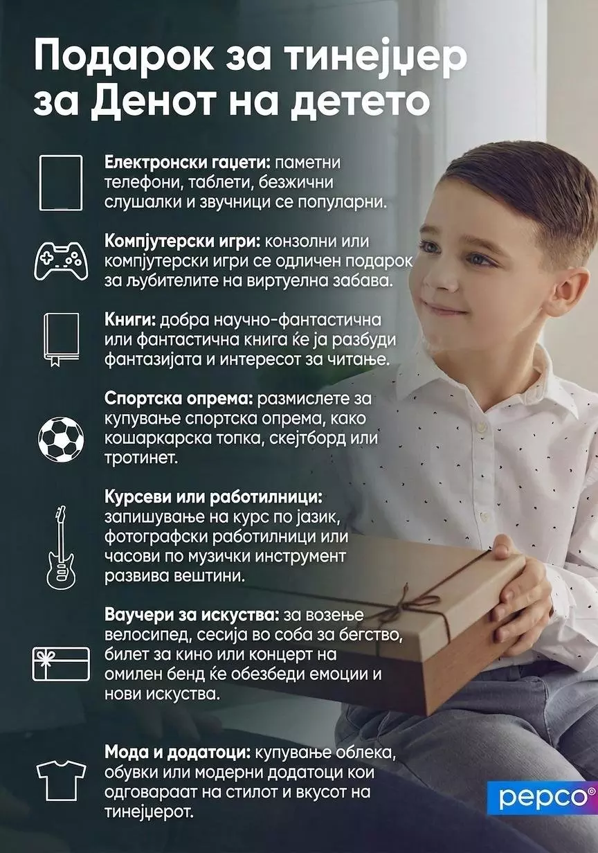 Pepco водич за подароци за тинејџери за Денот на детето со момче кое држи подарок.