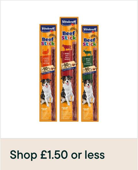 Dog treats shop £1.50 or less