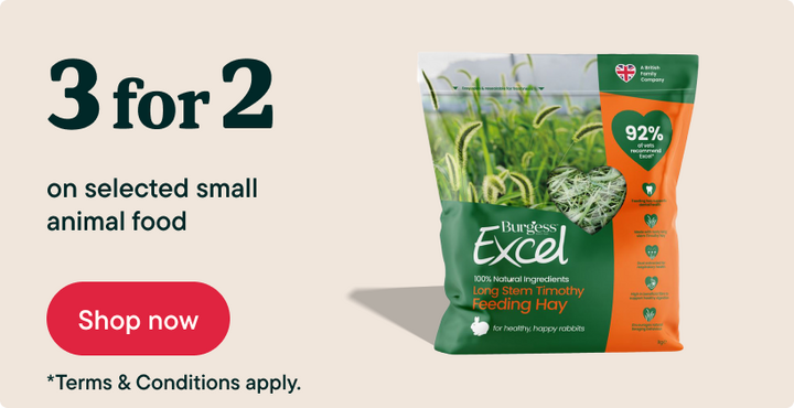 3 for 2 on selected small animal food