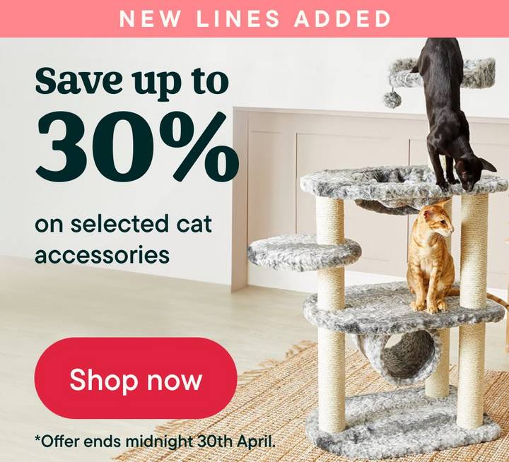Save up to 30% on cat accessories