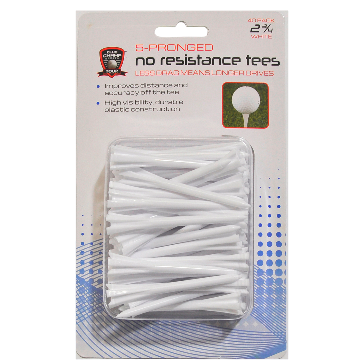 5-Pronged No Resistance 2-3/4" Tees 40 Pack