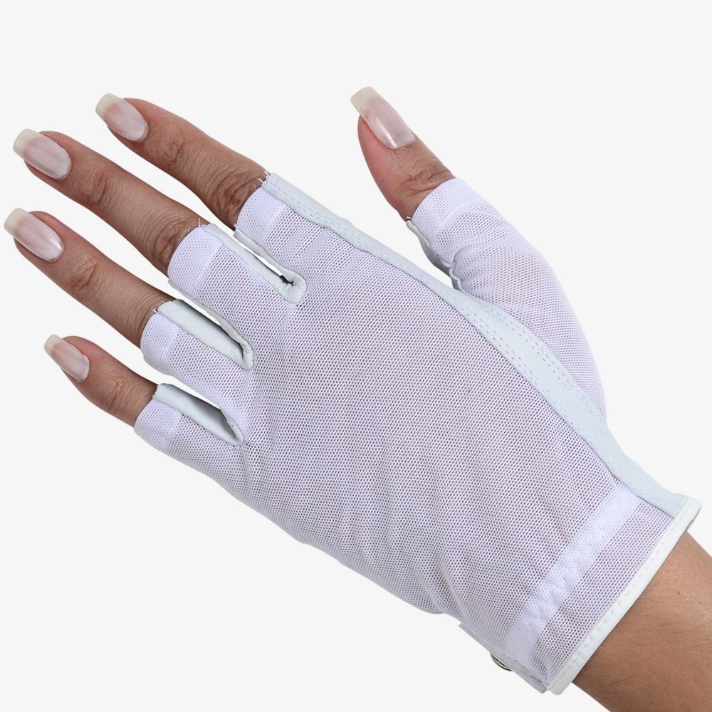 Lady Classic Women's Solar Tan Half Golf Glove - White