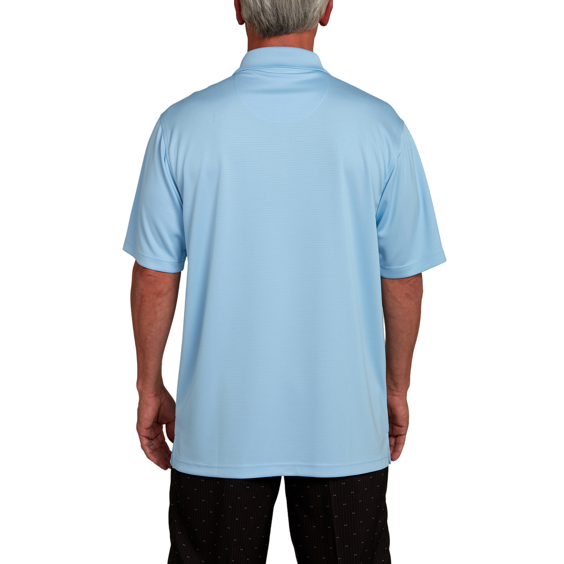 Solid Rib Logo Men's Short Sleeve Golf Polo Shirt