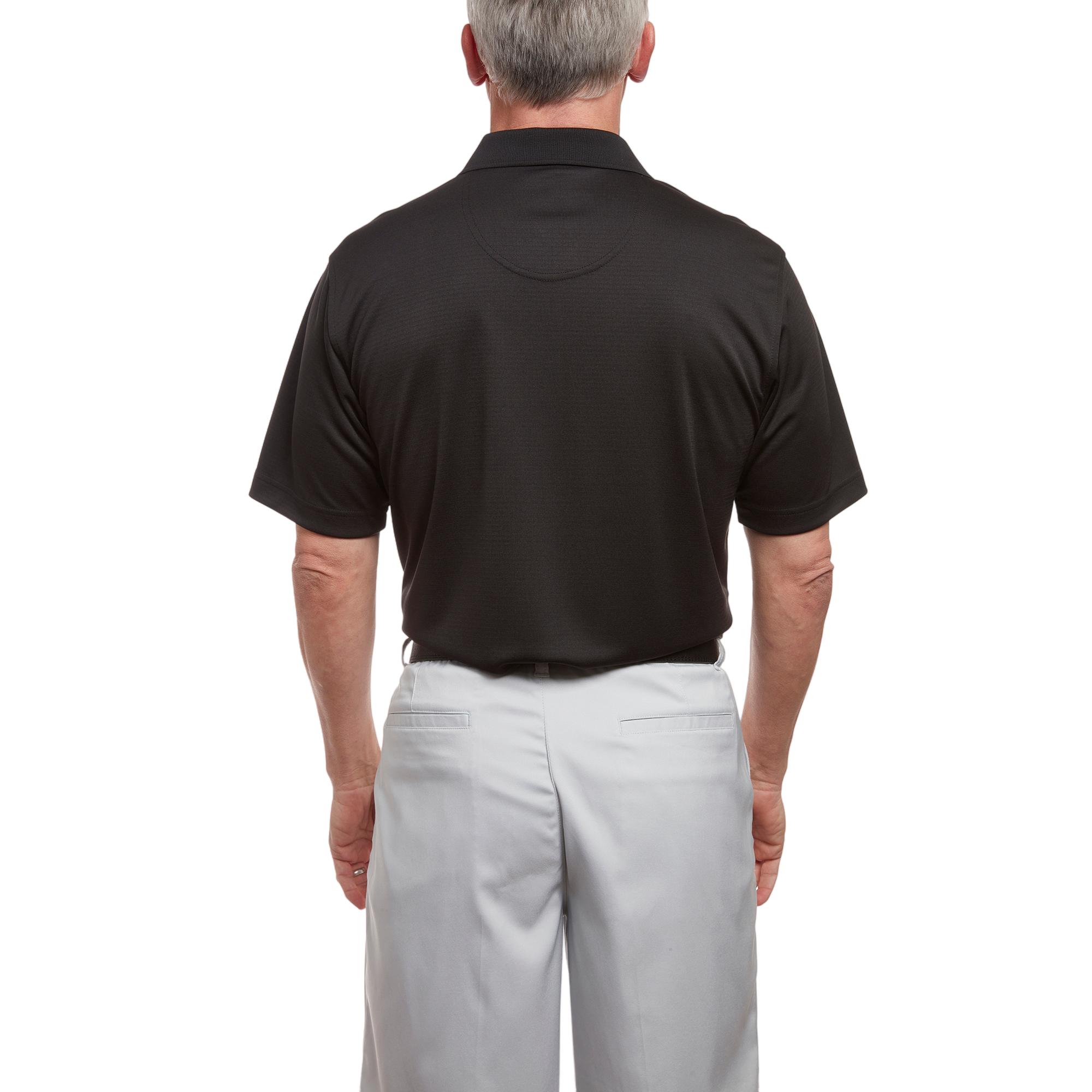Solid Rib Logo Men's Short Sleeve Golf Polo Shirt